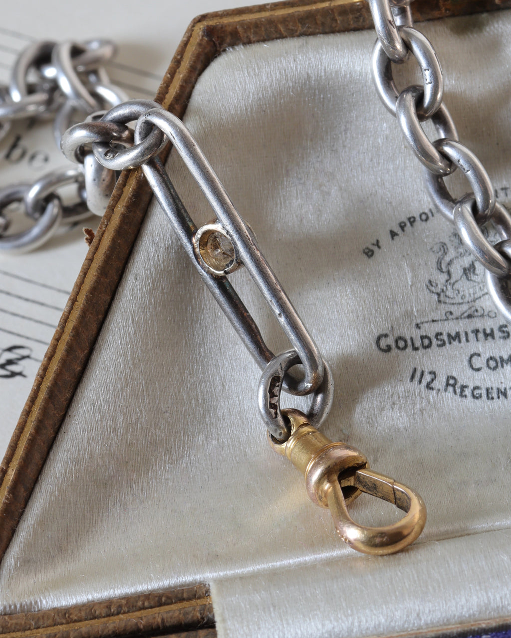 Rare Victorian Sterling Silver Cable Link Chain