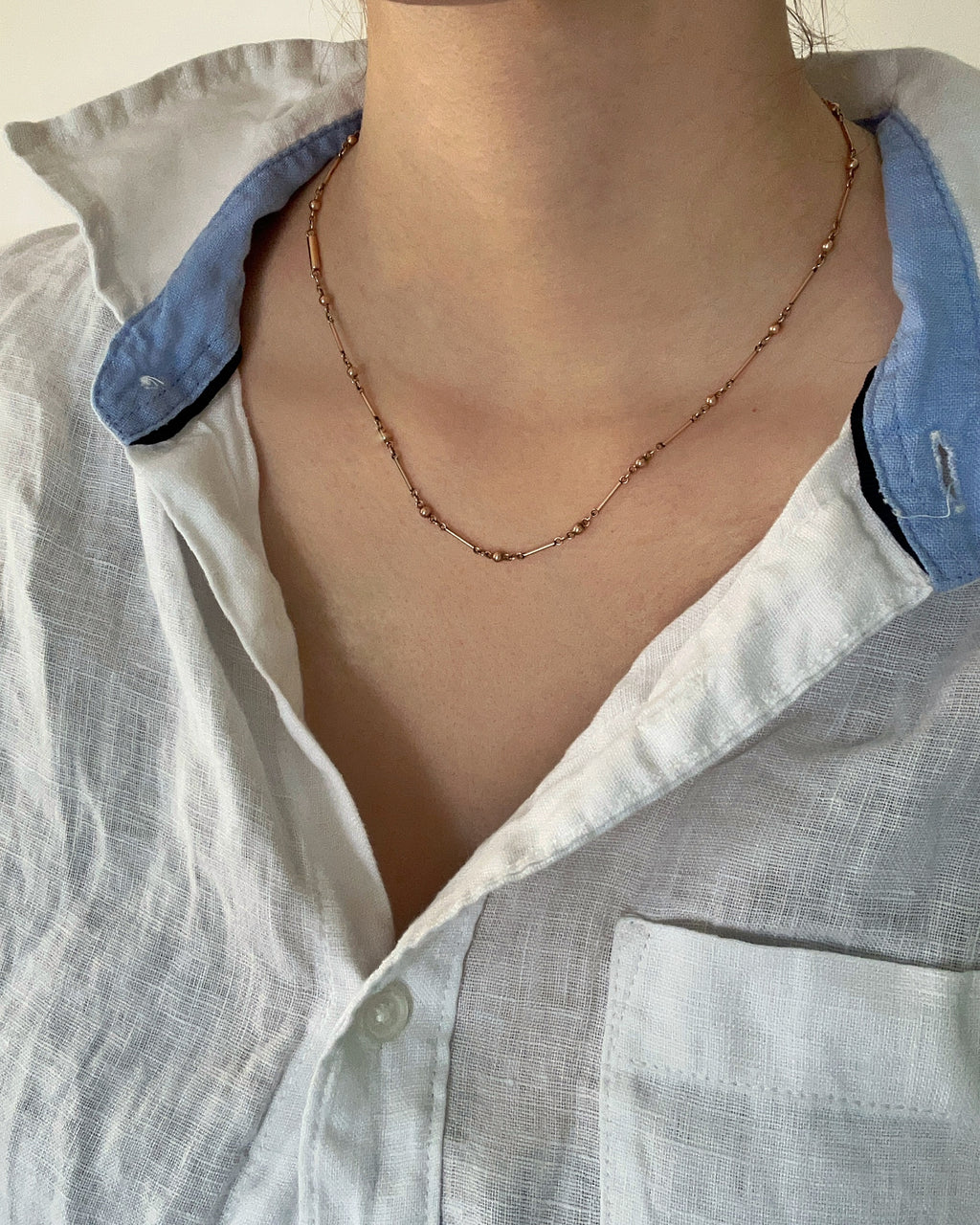 Antique Victorian 9ct Rose Gold Fancy Orb Link Chain