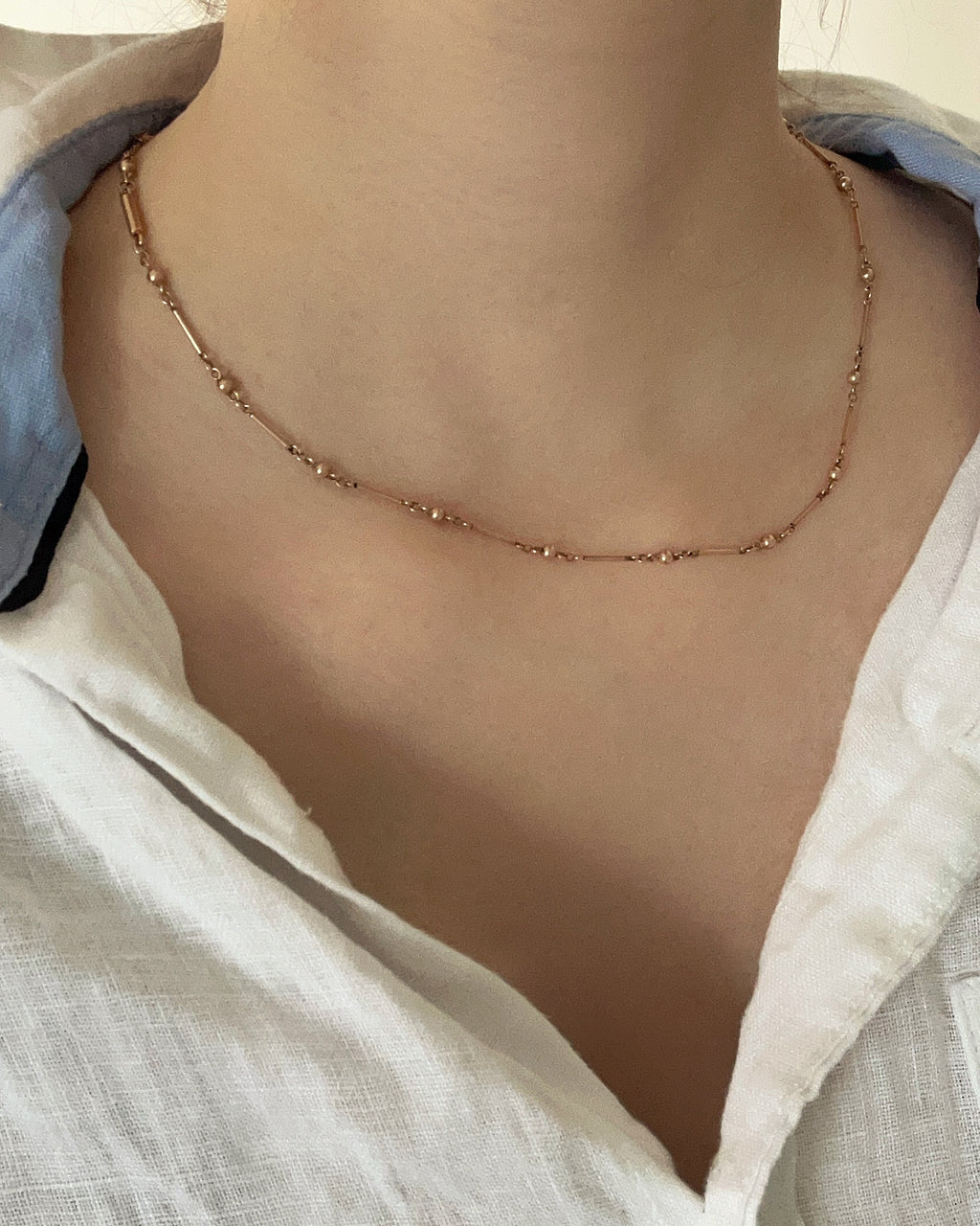 Antique Victorian 9ct Rose Gold Fancy Orb Link Chain