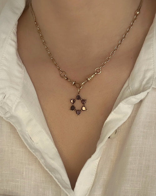 Antique Georgian Flat Cut Garnet Star Pendant