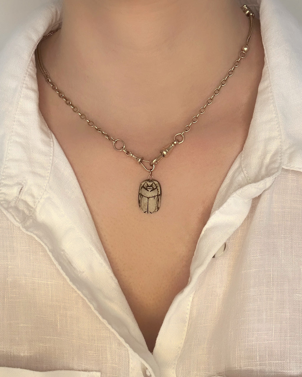 Art Deco Scarab Beetle Charm in 9ct Rose Gold