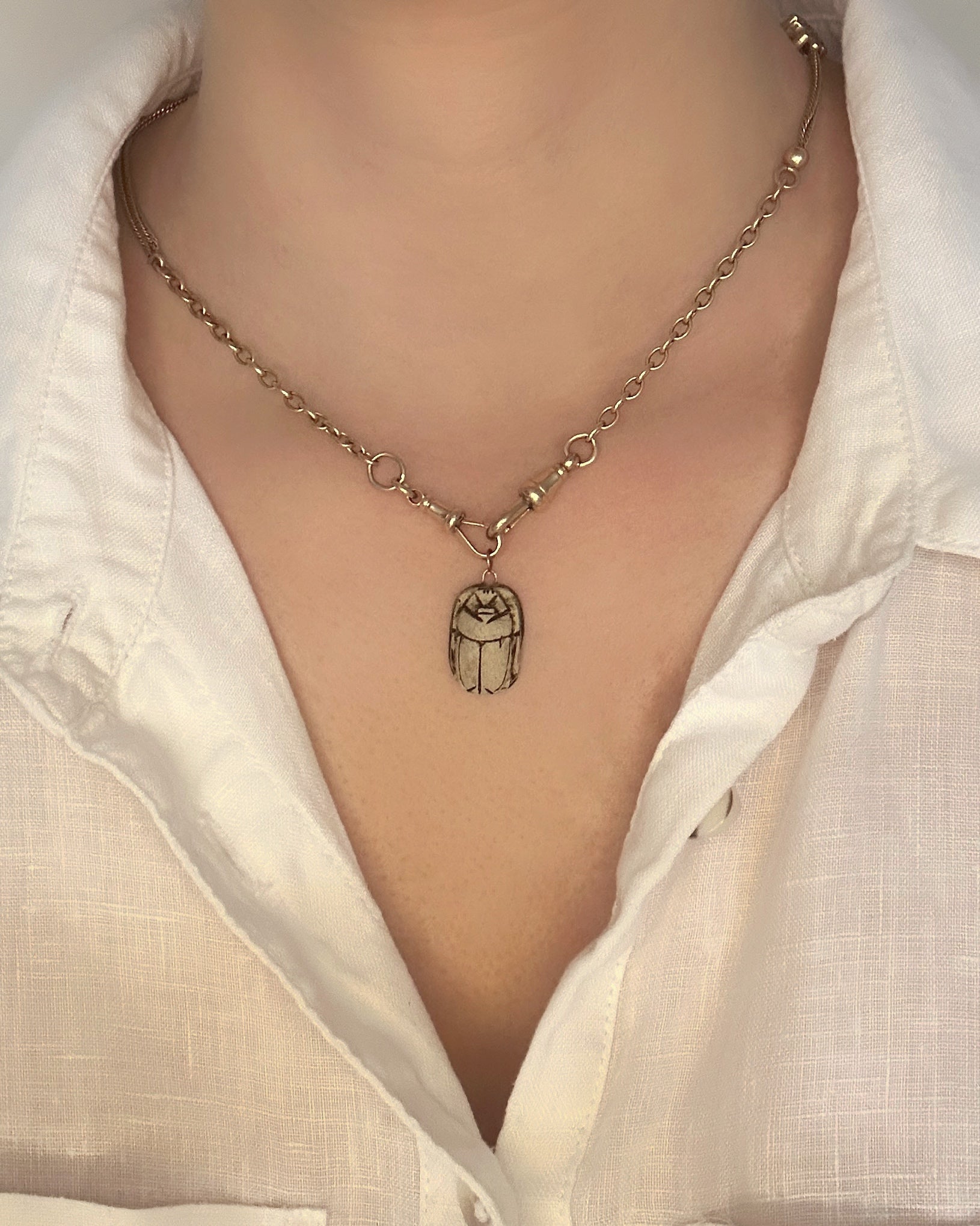 Art Deco Scarab Beetle Charm in 9ct Rose Gold