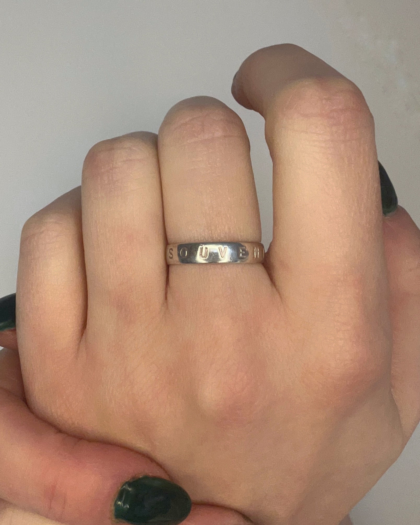 Antique French ‘Souvenir’ Silver Ring