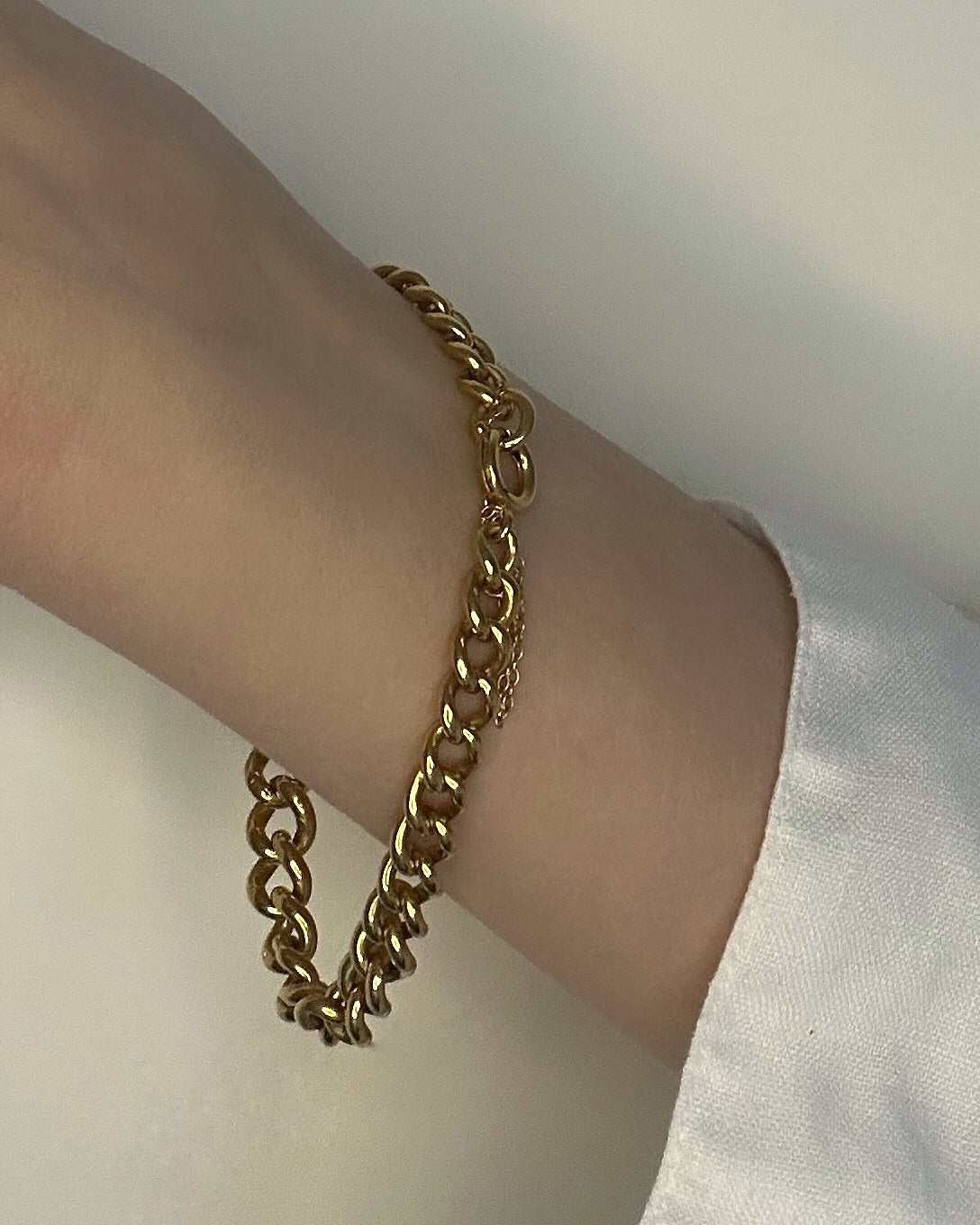 Antique Edwardian 1900 9ct Yellow Gold Curb Bracelet