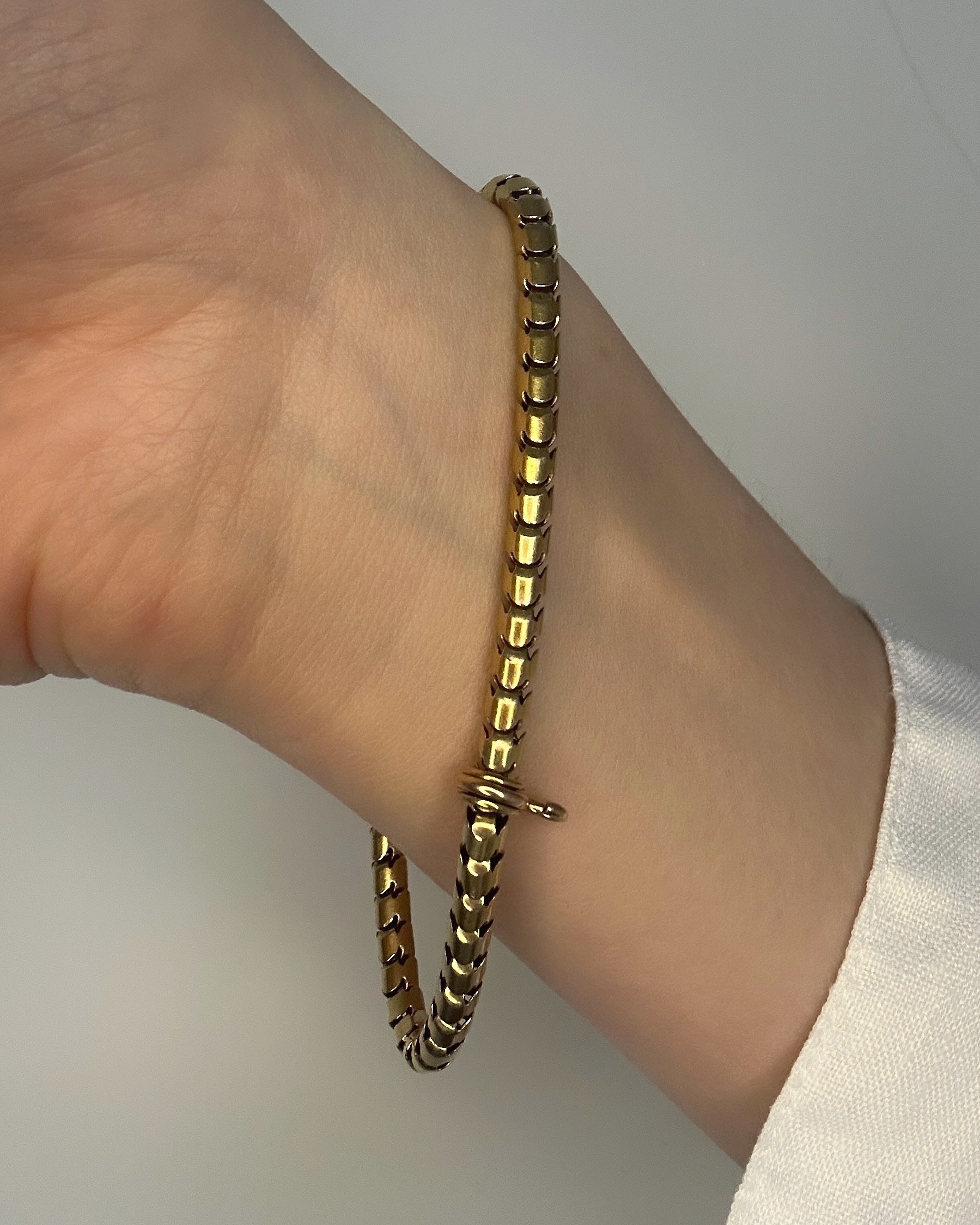 Victorian 14ct Gold Snake Chain Bracelet