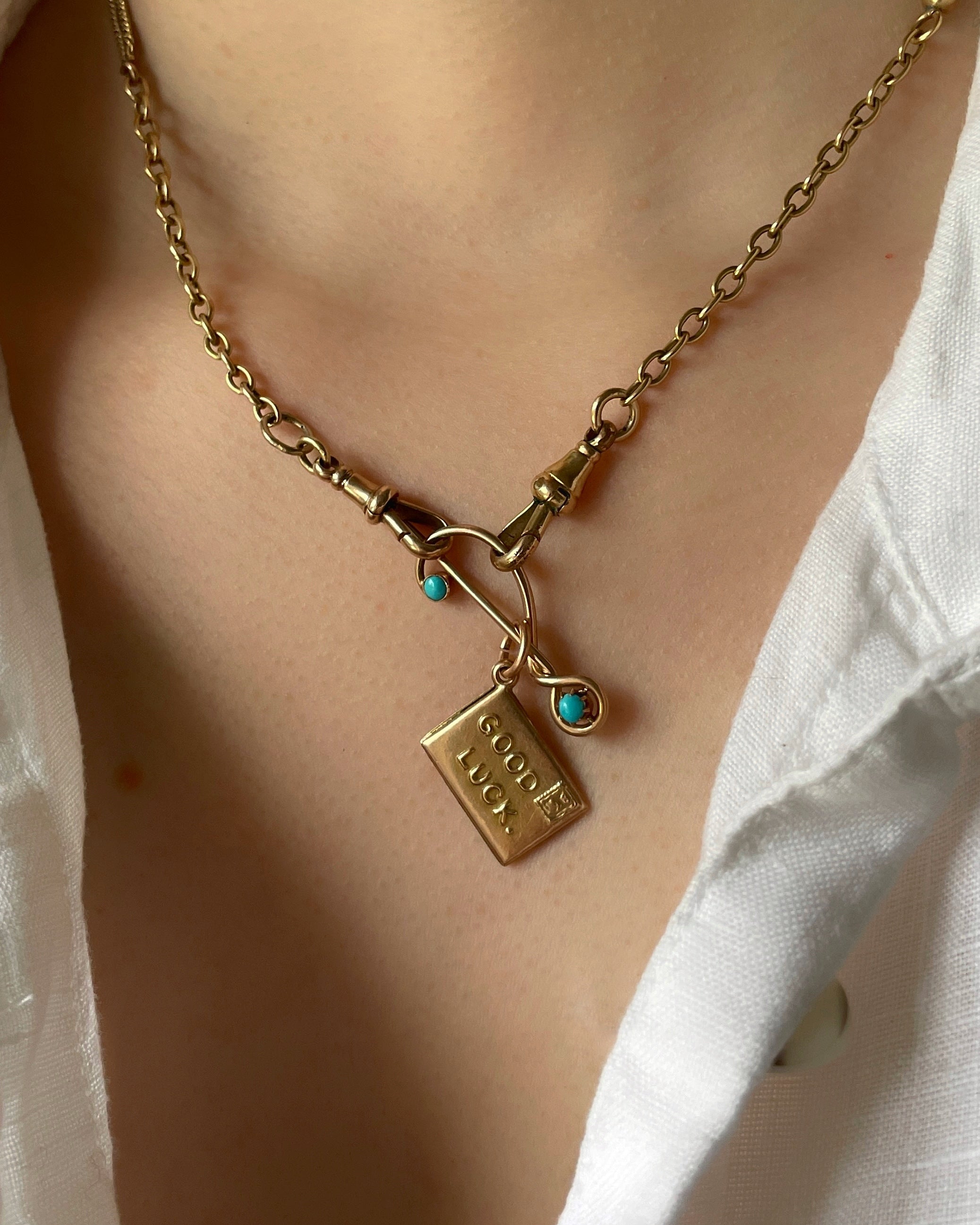 Antique Small Turquoise Murrle Bennett Pin Extender