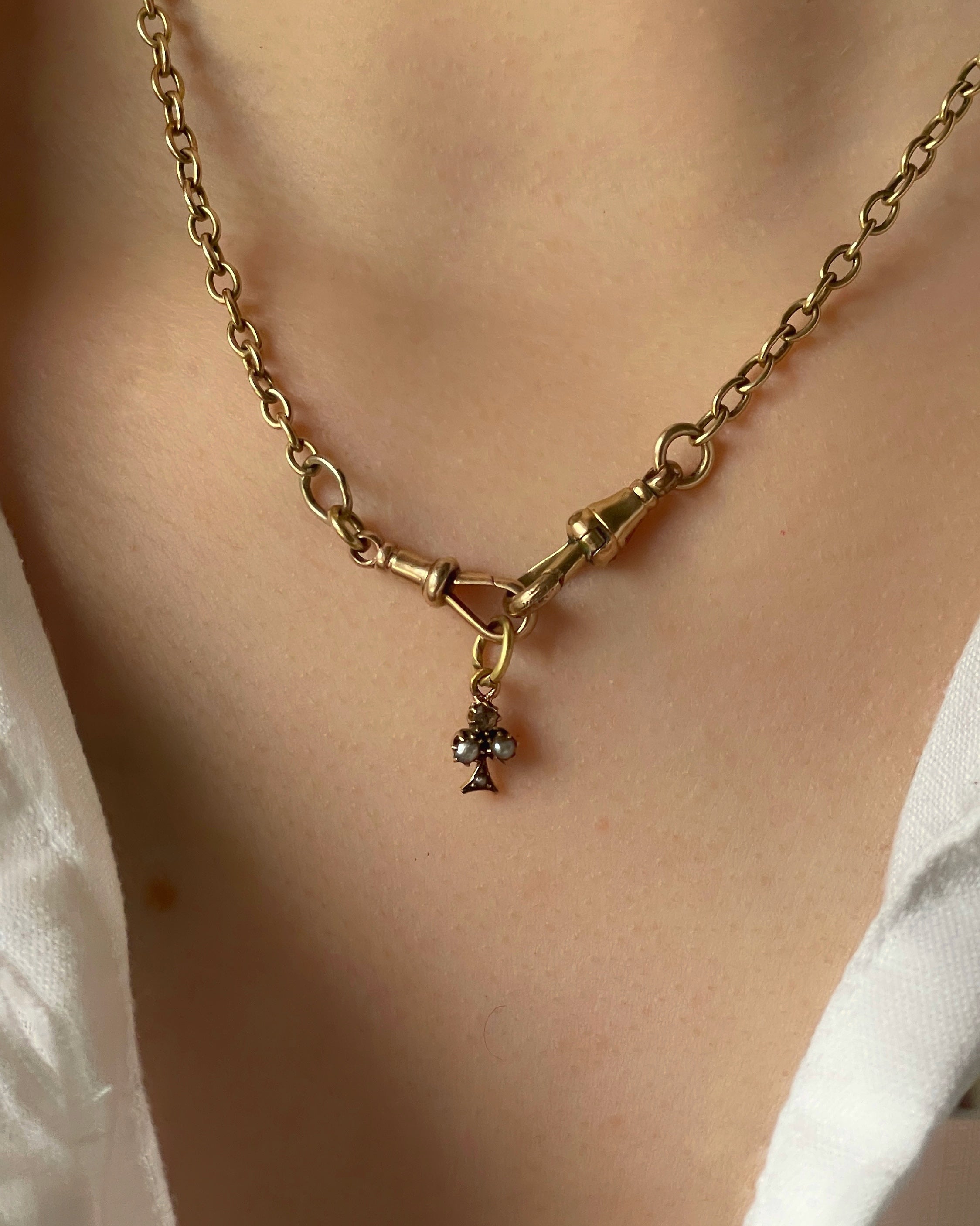 Victorian 18ct Gold Seed Pearl Trefoil Charm