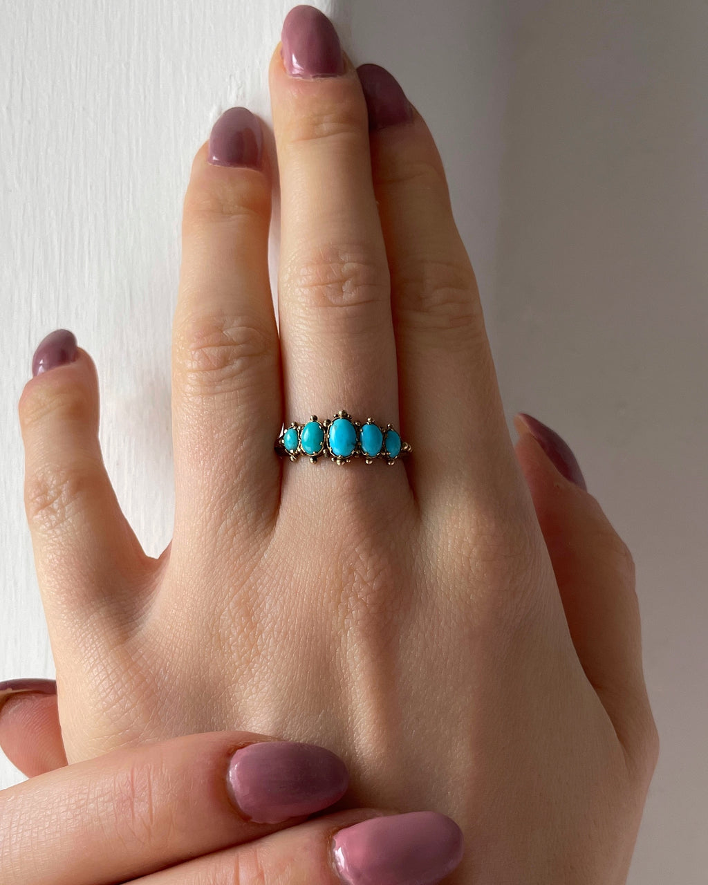 Antique Georgian Turquoise Five Stone Ring