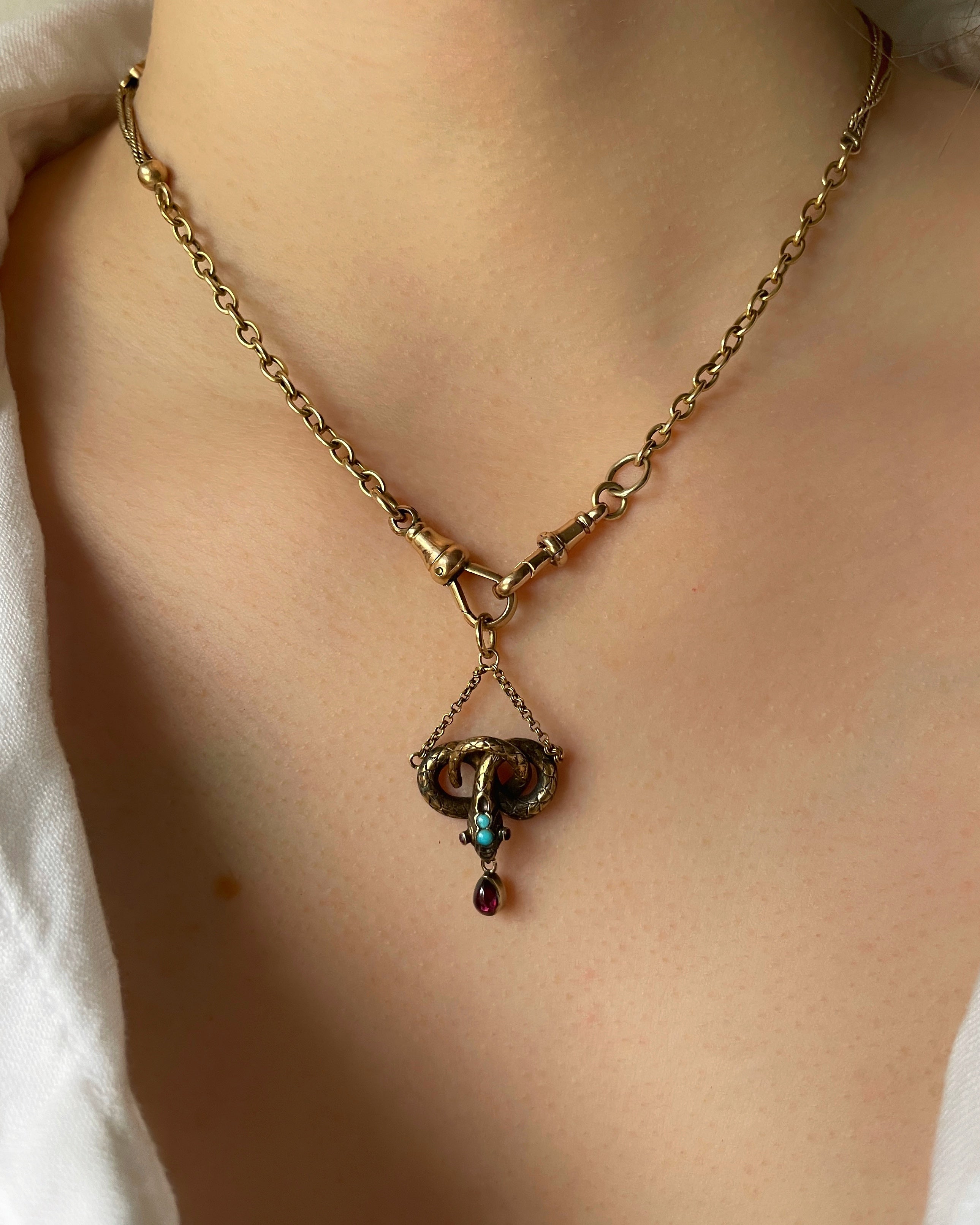 Antique Victorian Snake Pendant With Secret Locket Compartment