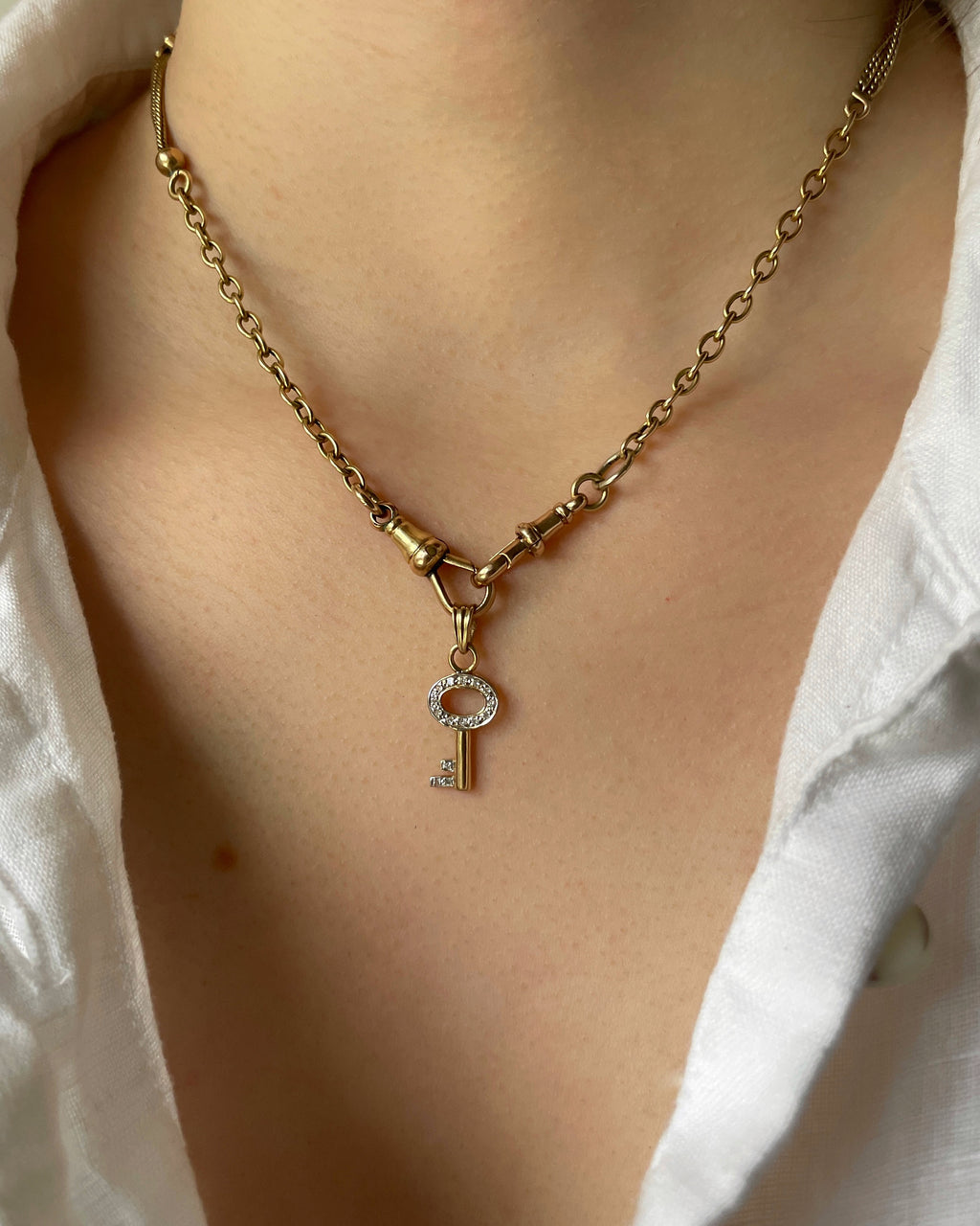 9ct Yellow Gold Diamond Key Charm