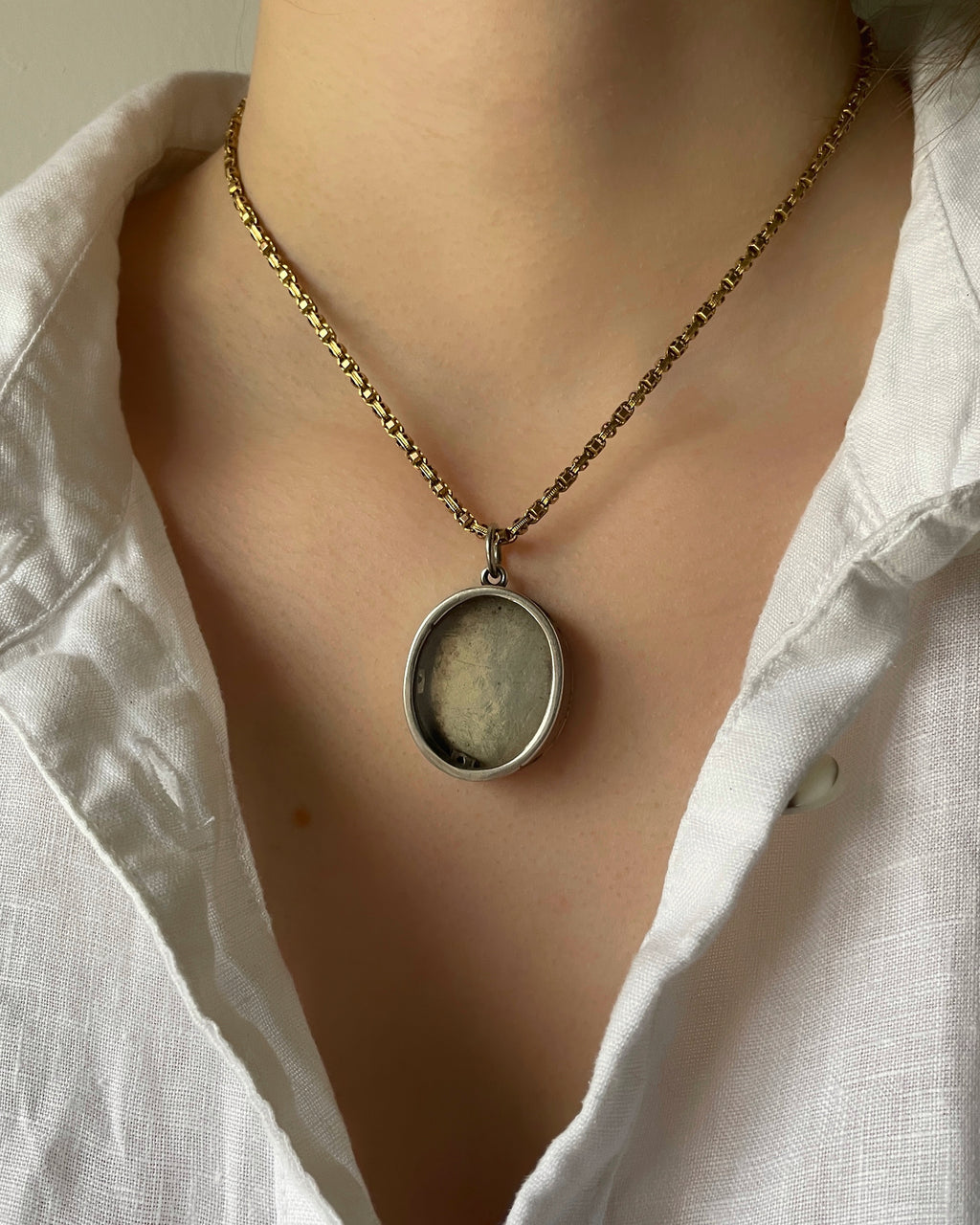 Antique Georgian Silver Glass-Fronted Locket