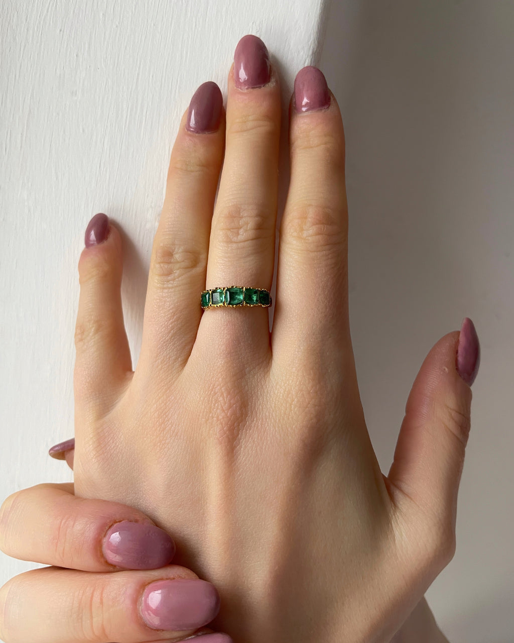 Antique Georgian Emerald Five Stone Ring