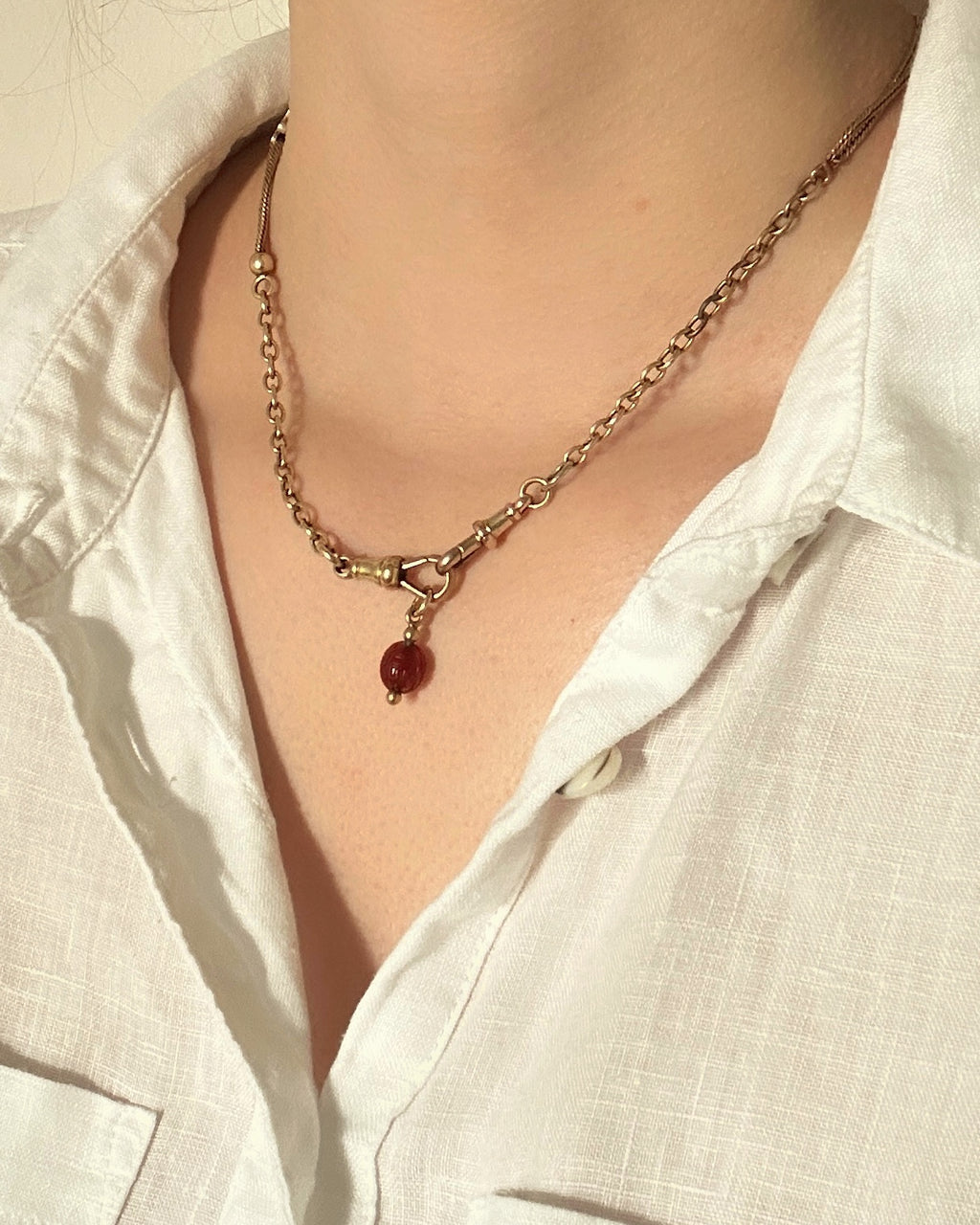 Antique Carnelian Scarab Beetle Charm with 9ct Gold Fitting