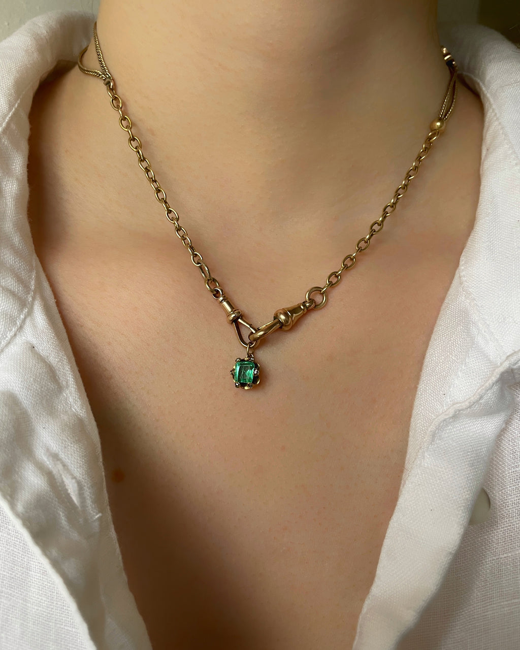 Antique Colombian Emerald Charm