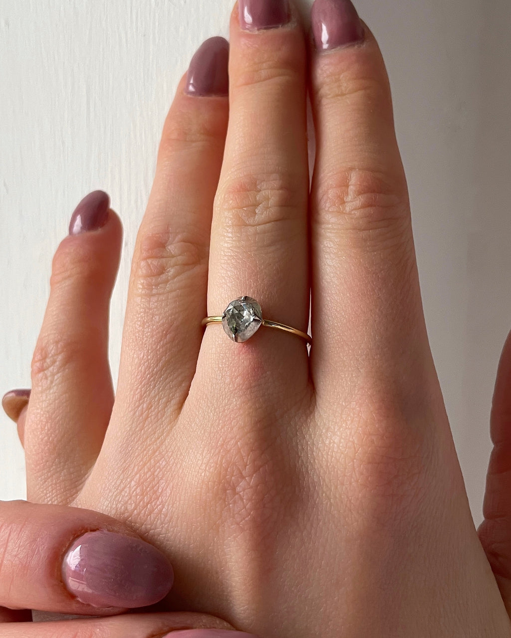 Georgian Teardrop Solitaire Diamond Ring