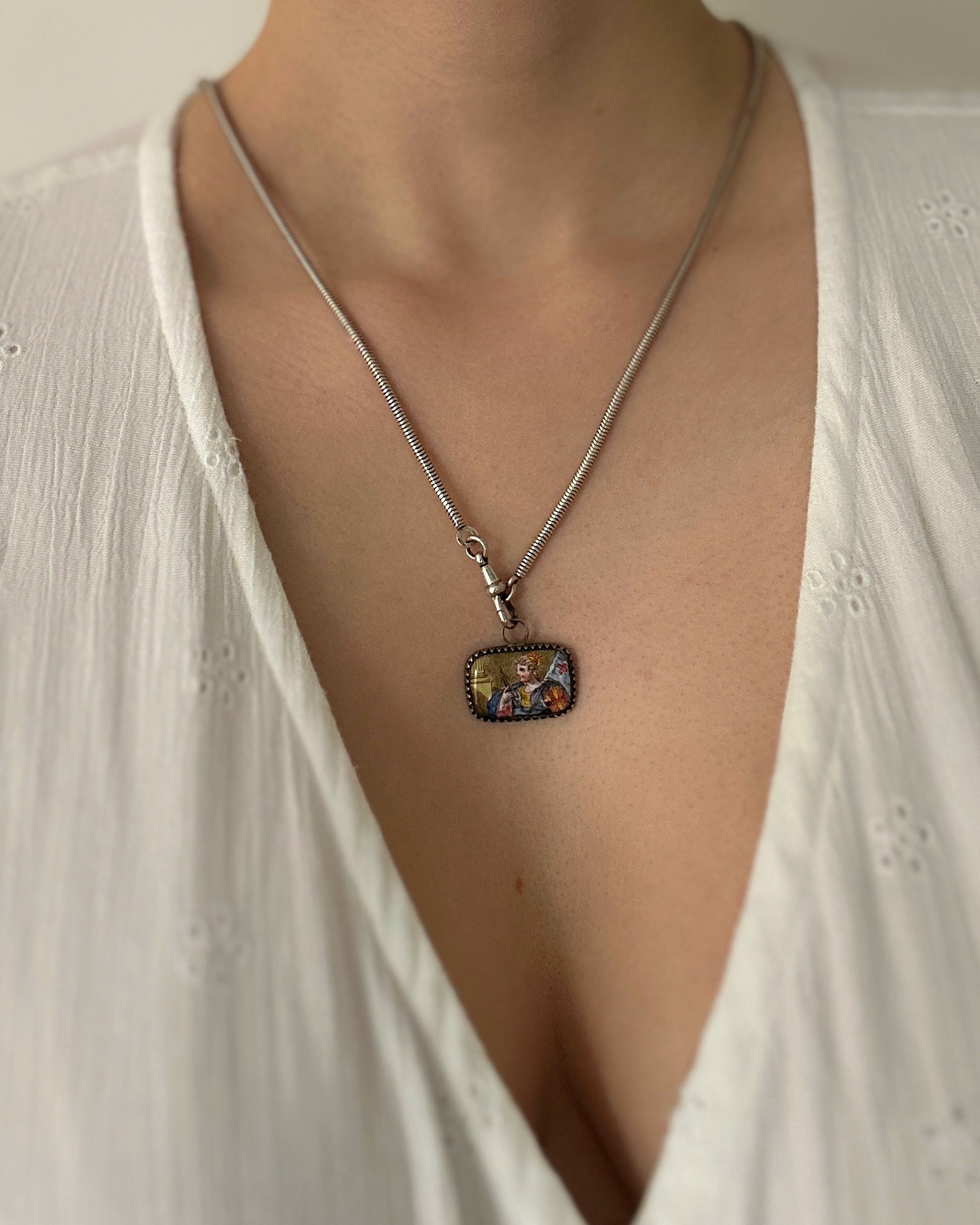 Two 17th Century Dutch/German Hand Painted Enamel Portrait Pendants