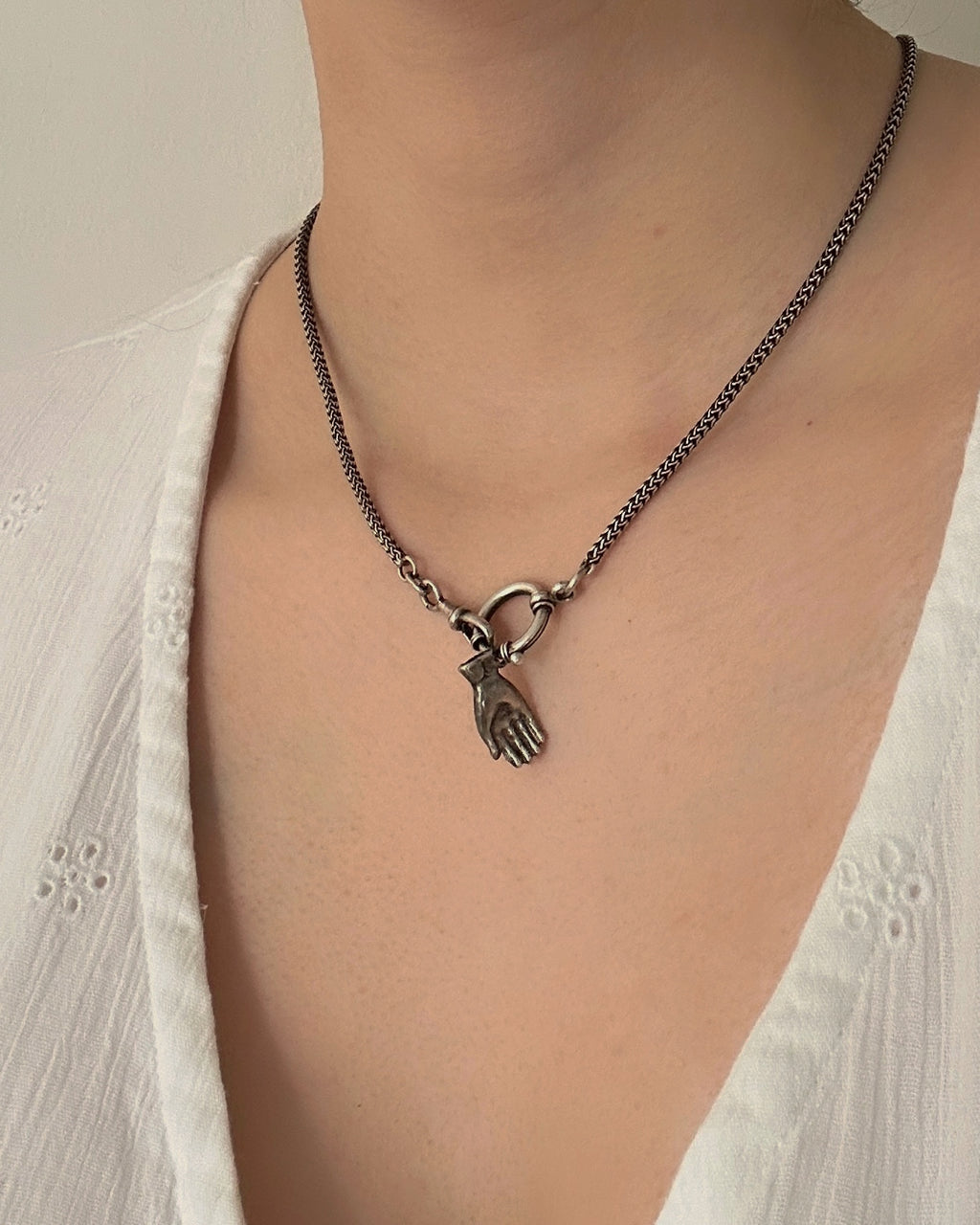 Victorian Silver Hand Charm
