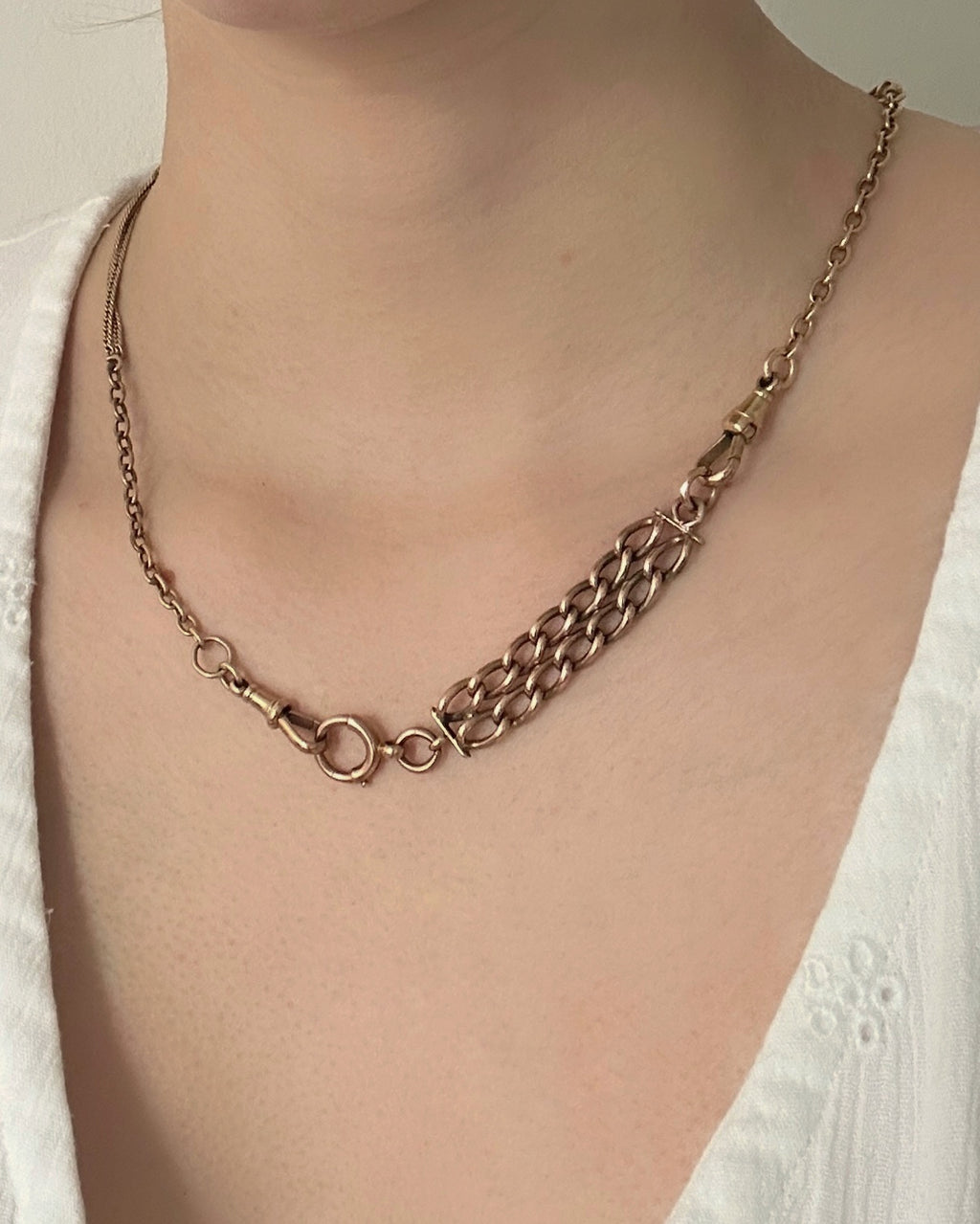 Victorian 9ct Rose Gold Chain Extender with Bolt Clasp