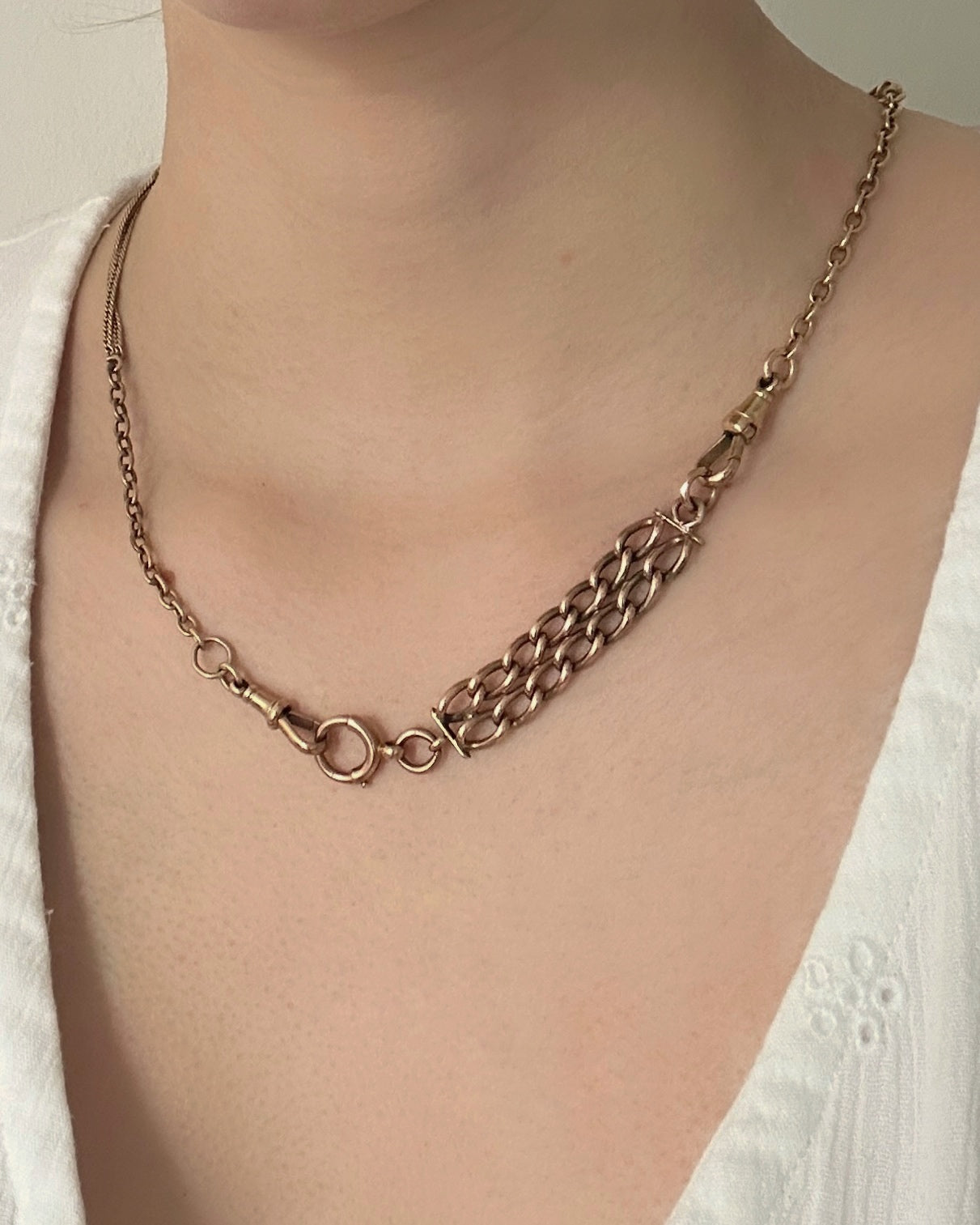 Victorian 9ct Rose Gold Chain Extender with Bolt Clasp