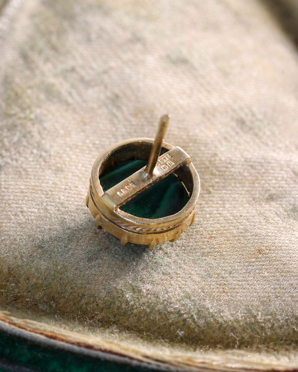 Georgian Style Malachite Stud Earrings