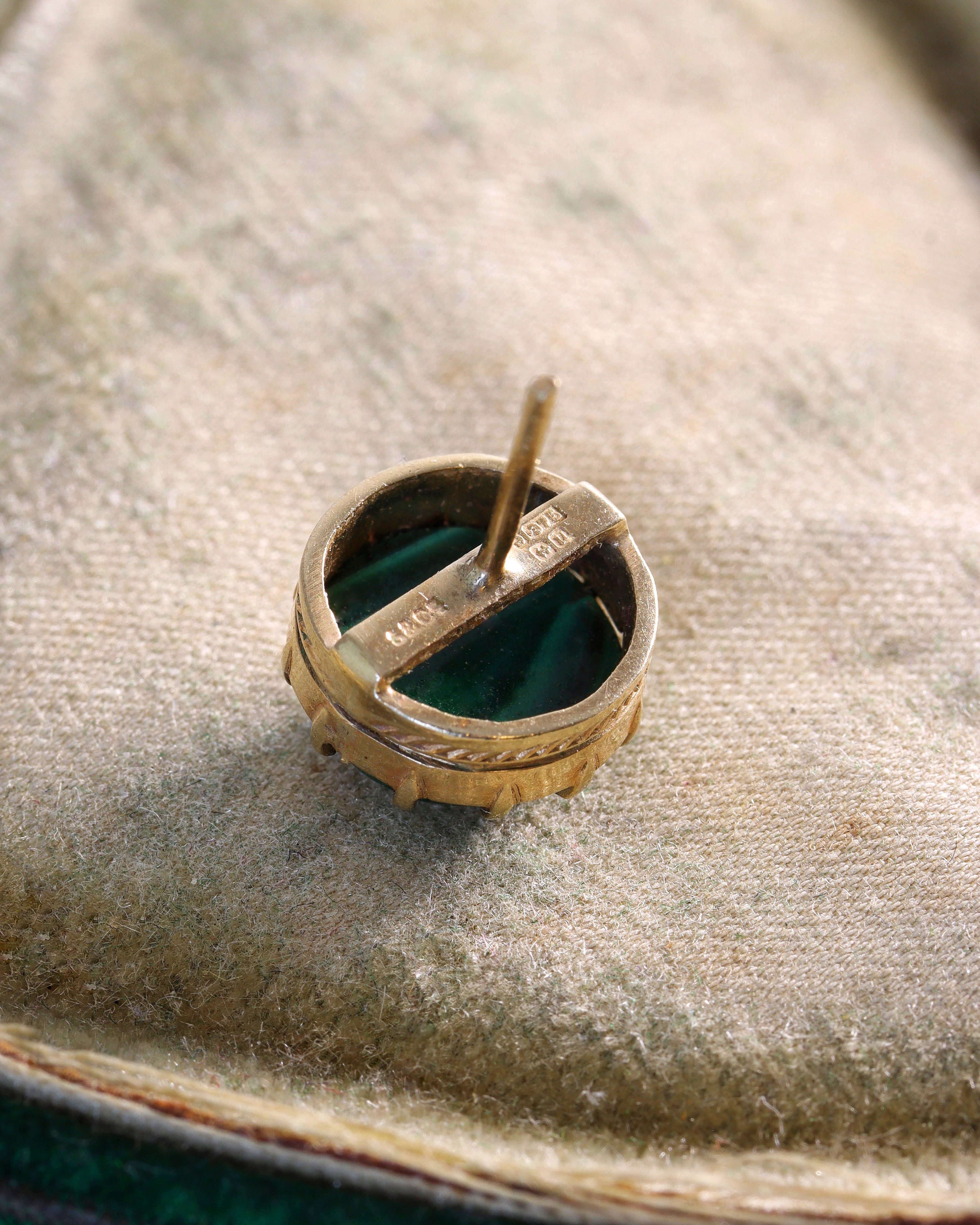 Georgian Style Malachite Stud Earrings