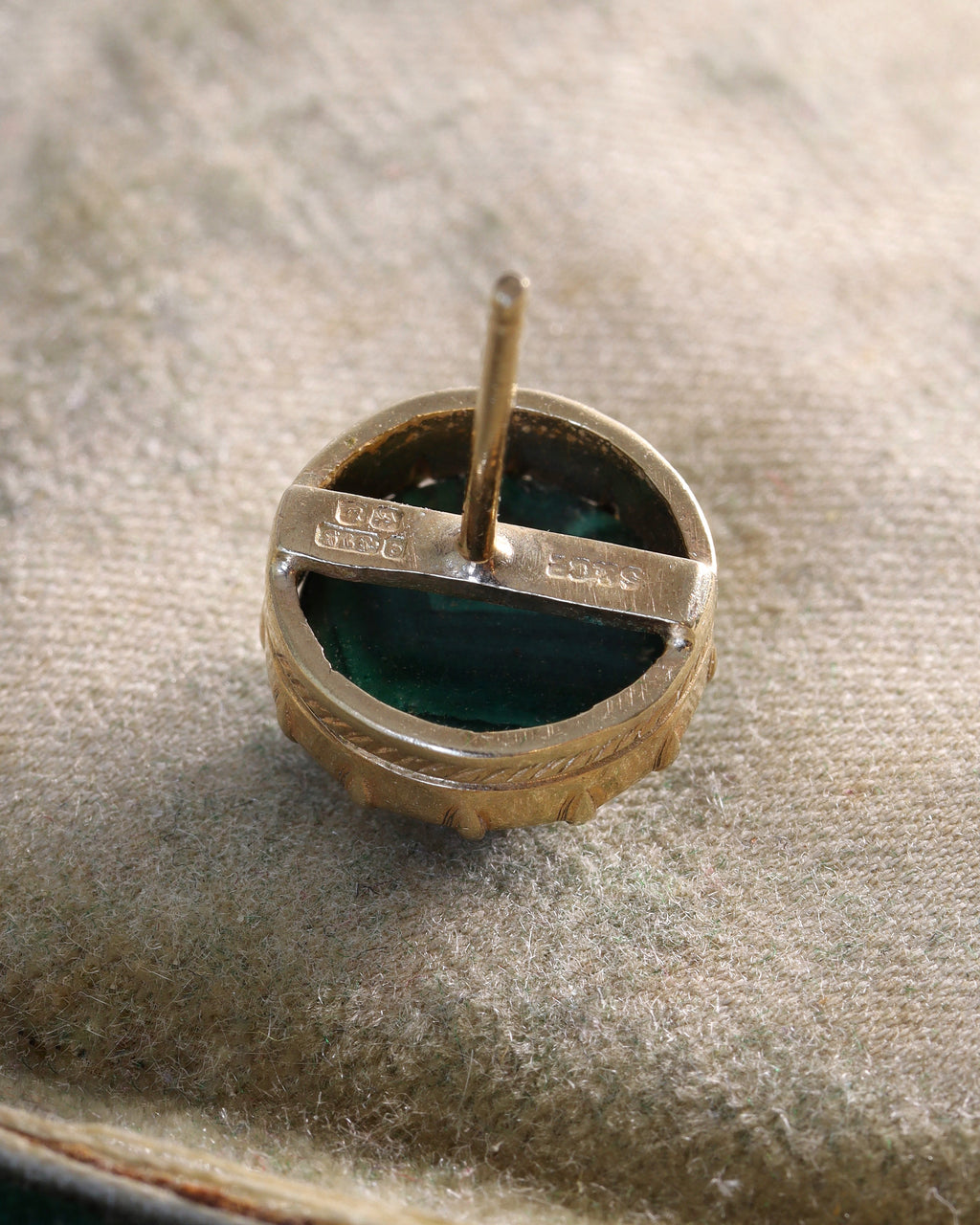 Georgian Style Malachite Stud Earrings