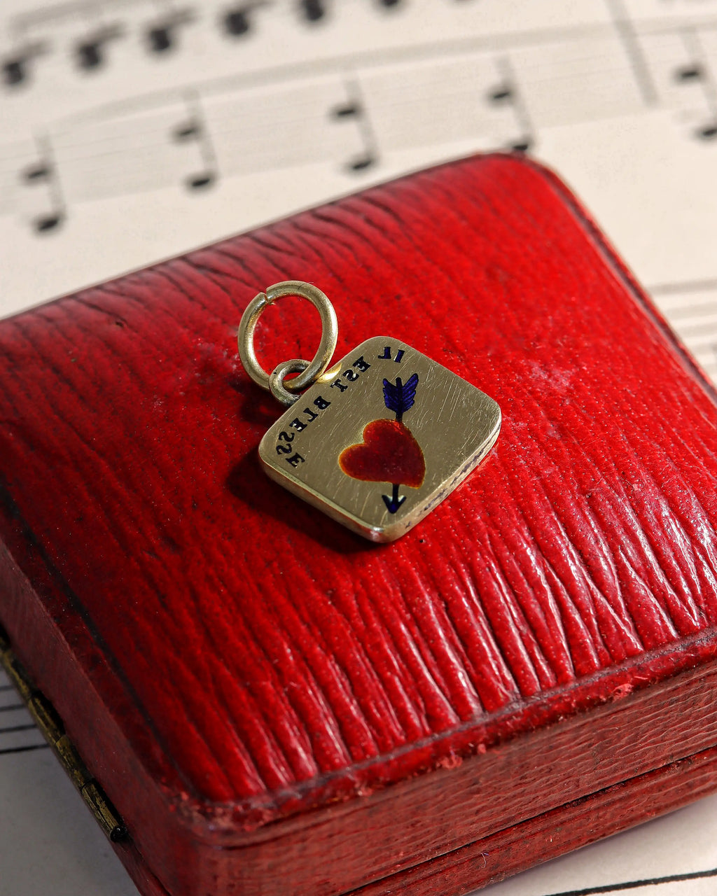 Enamelled 18ct Gold French Love Token Charm