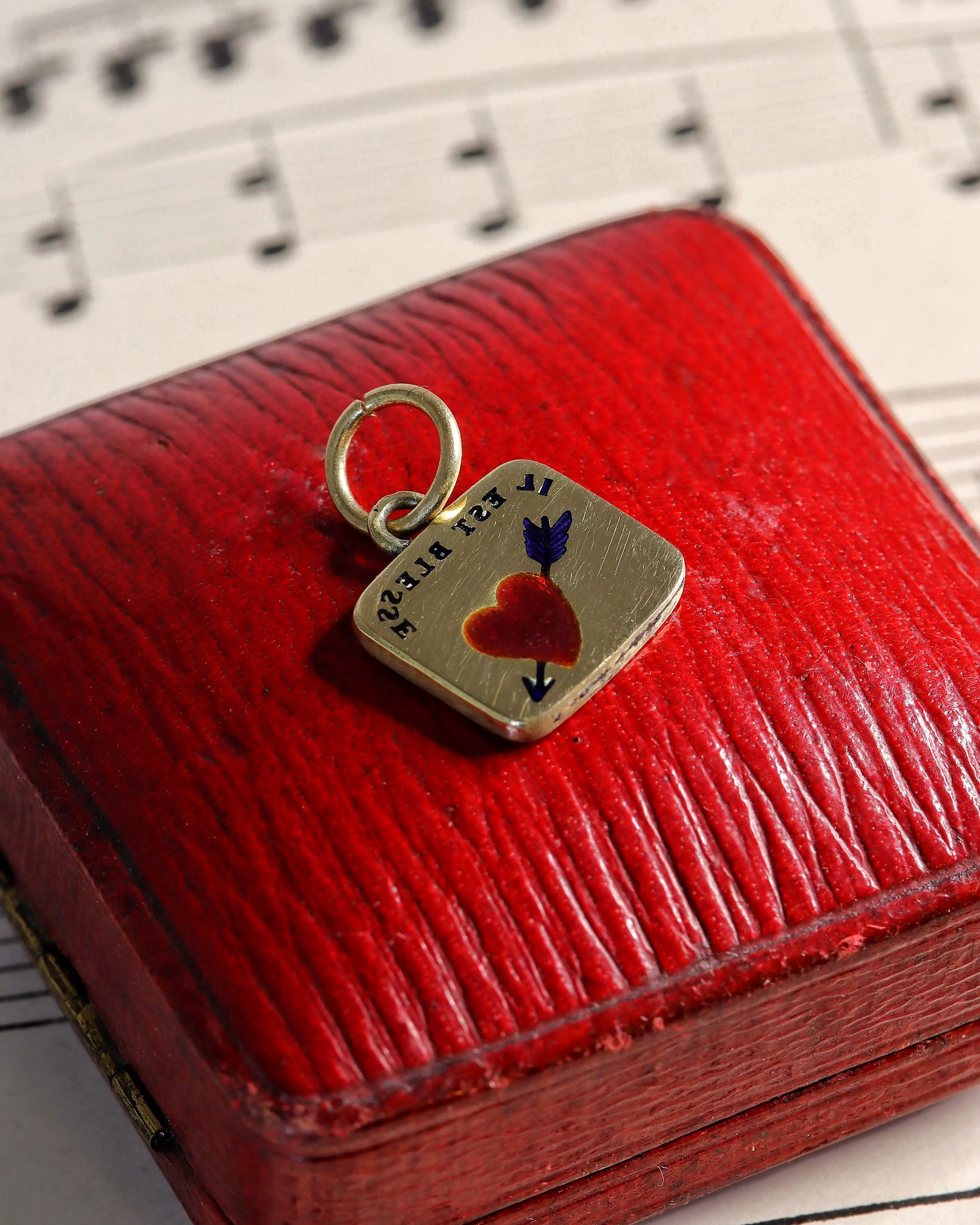 Enamelled 18ct Gold French Love Token Charm