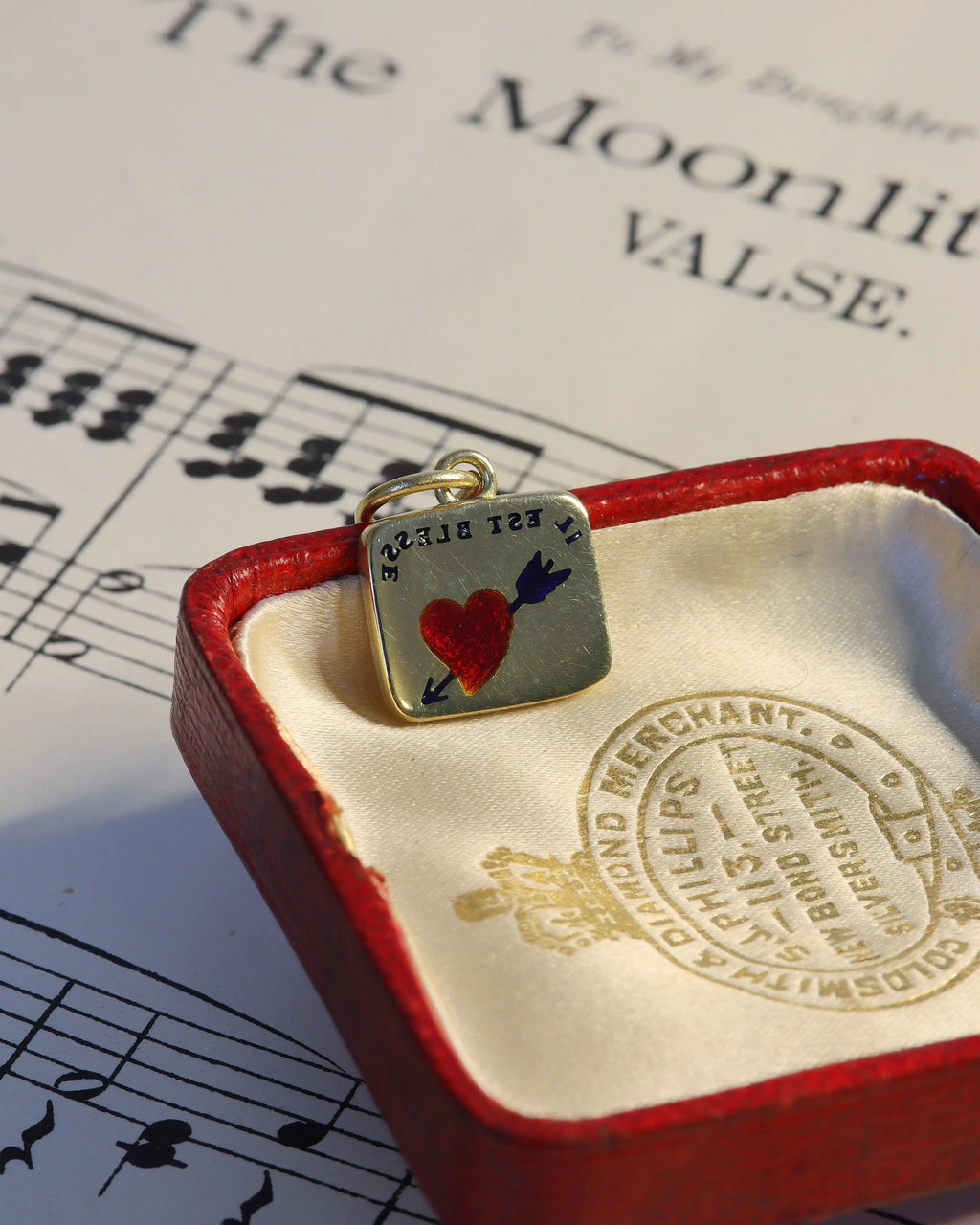 Enamelled 18ct Gold French Love Token Charm
