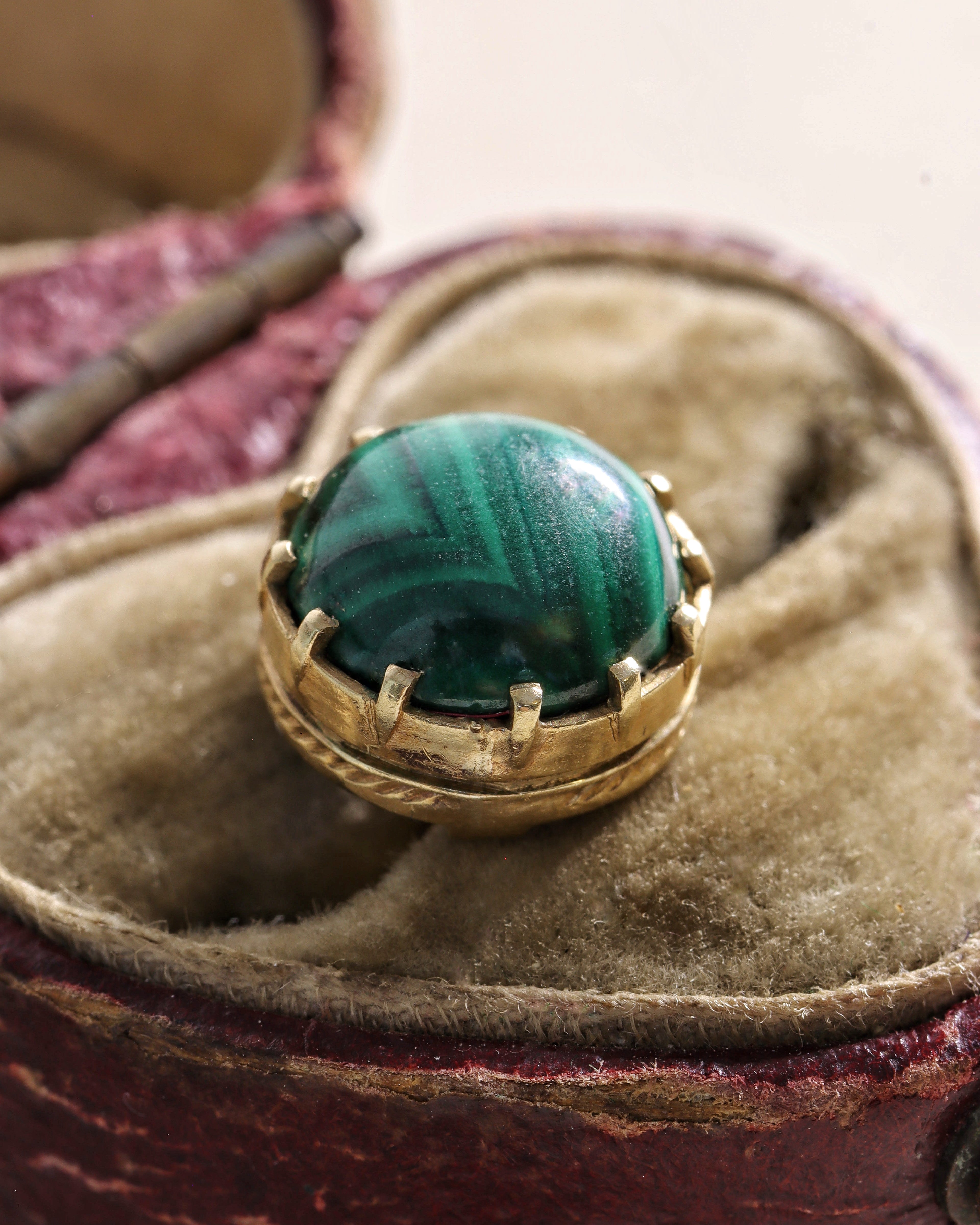 Georgian Style Malachite Stud Earrings