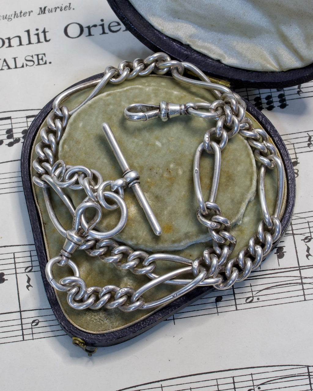 Victorian Silver T-Bar Chain with Extra Links