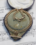 Antique Victorian Curb Link Watch Chain With T-bar And Two Dog Clips