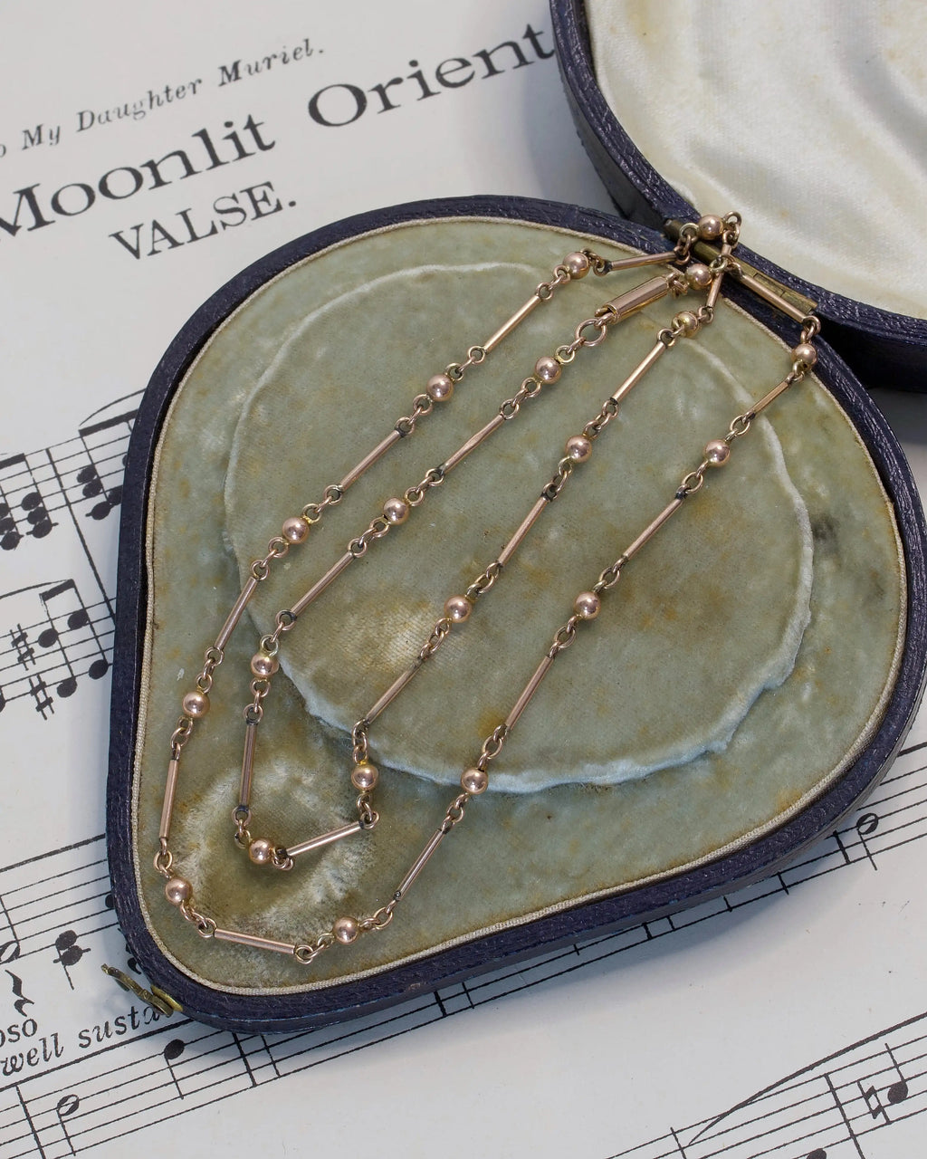 Antique Victorian 9ct Rose Gold Fancy Orb Link Chain