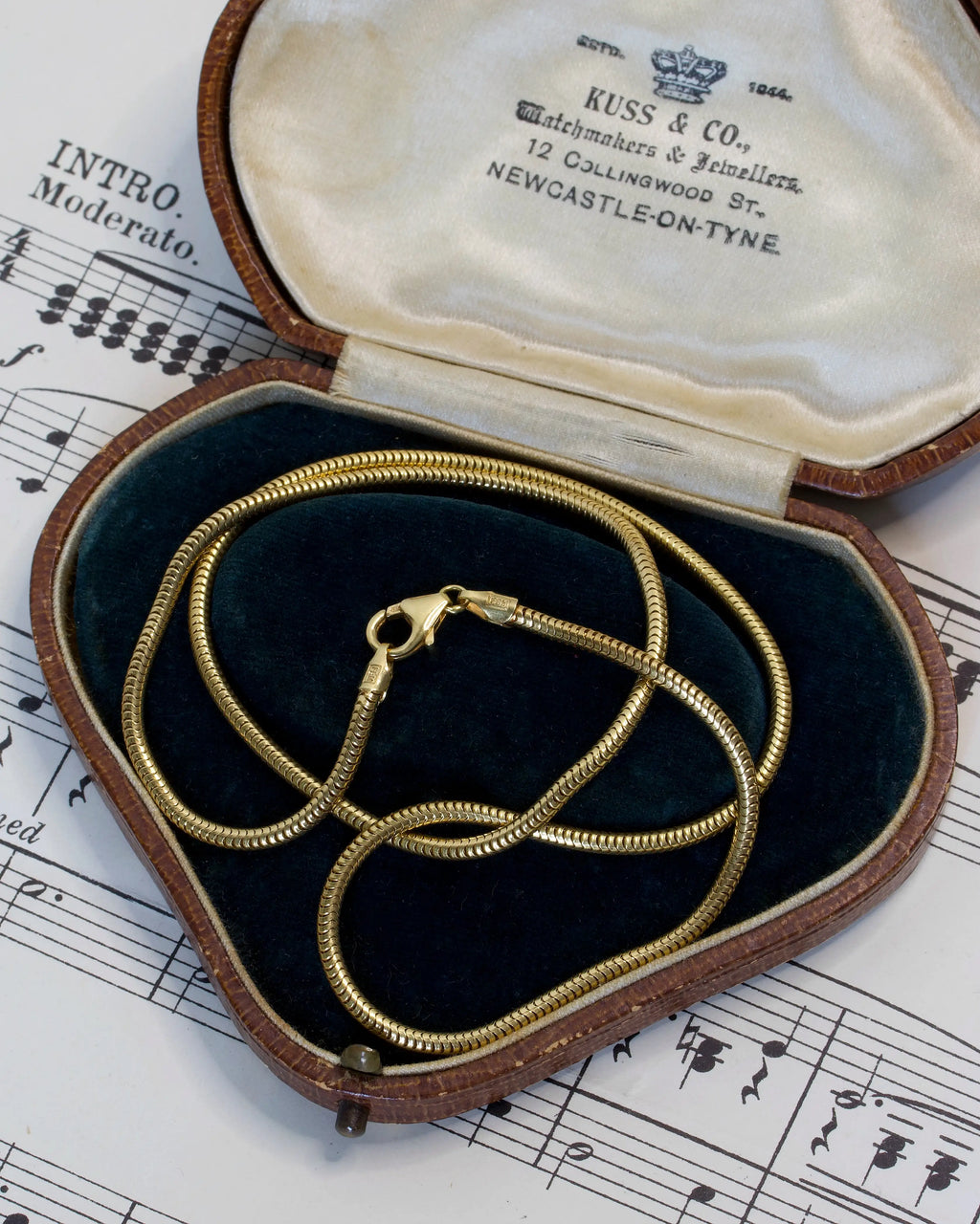 Vintage 18ct Yellow Gold Snake Chain