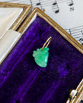 Vintage Carved Jade Anatomical Heart Charm