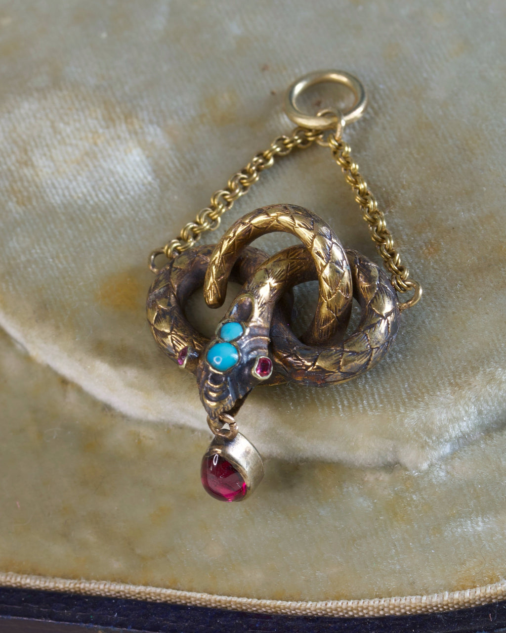 Antique Victorian Snake Pendant With Secret Locket Compartment