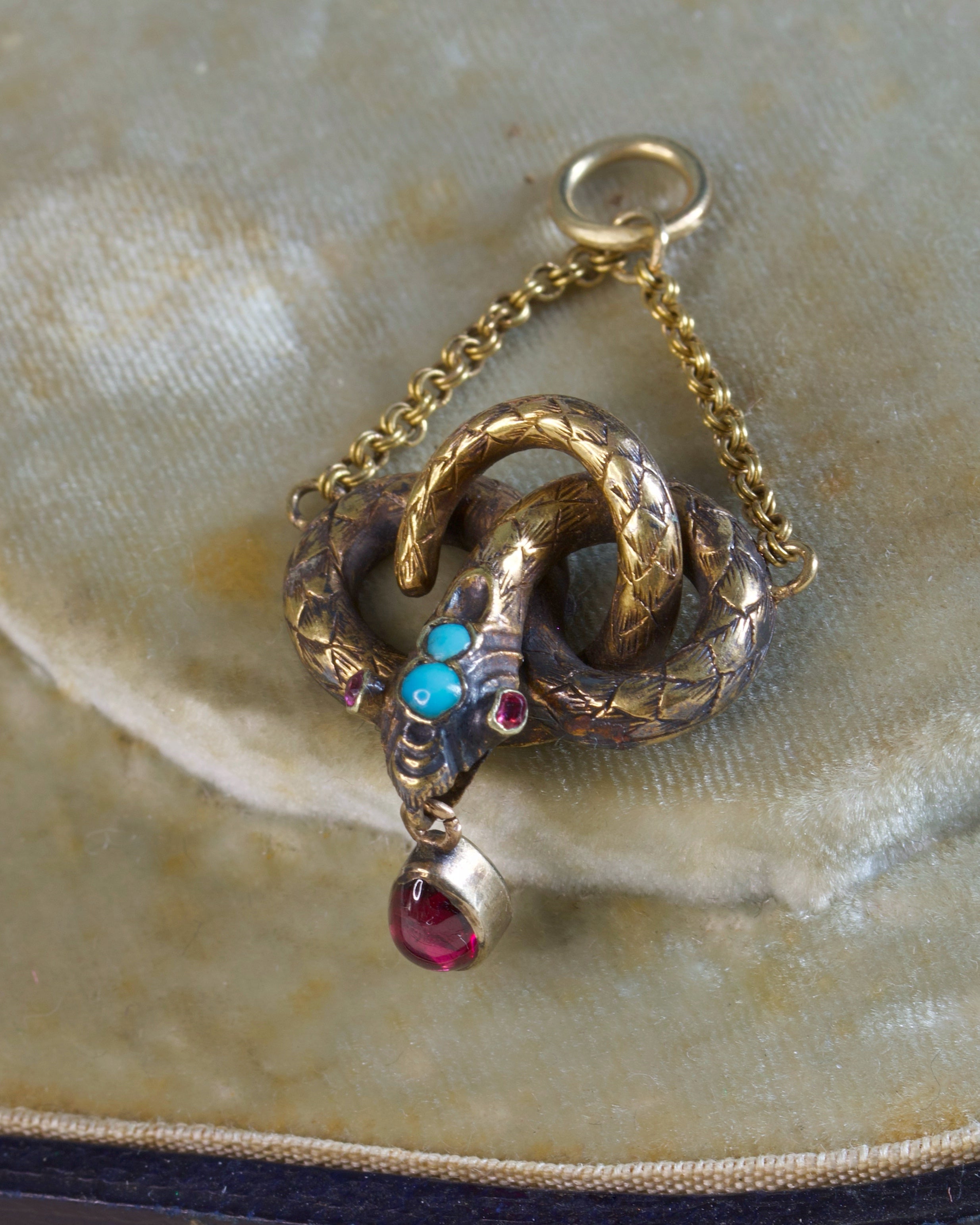 Antique Victorian Snake Pendant With Secret Locket Compartment