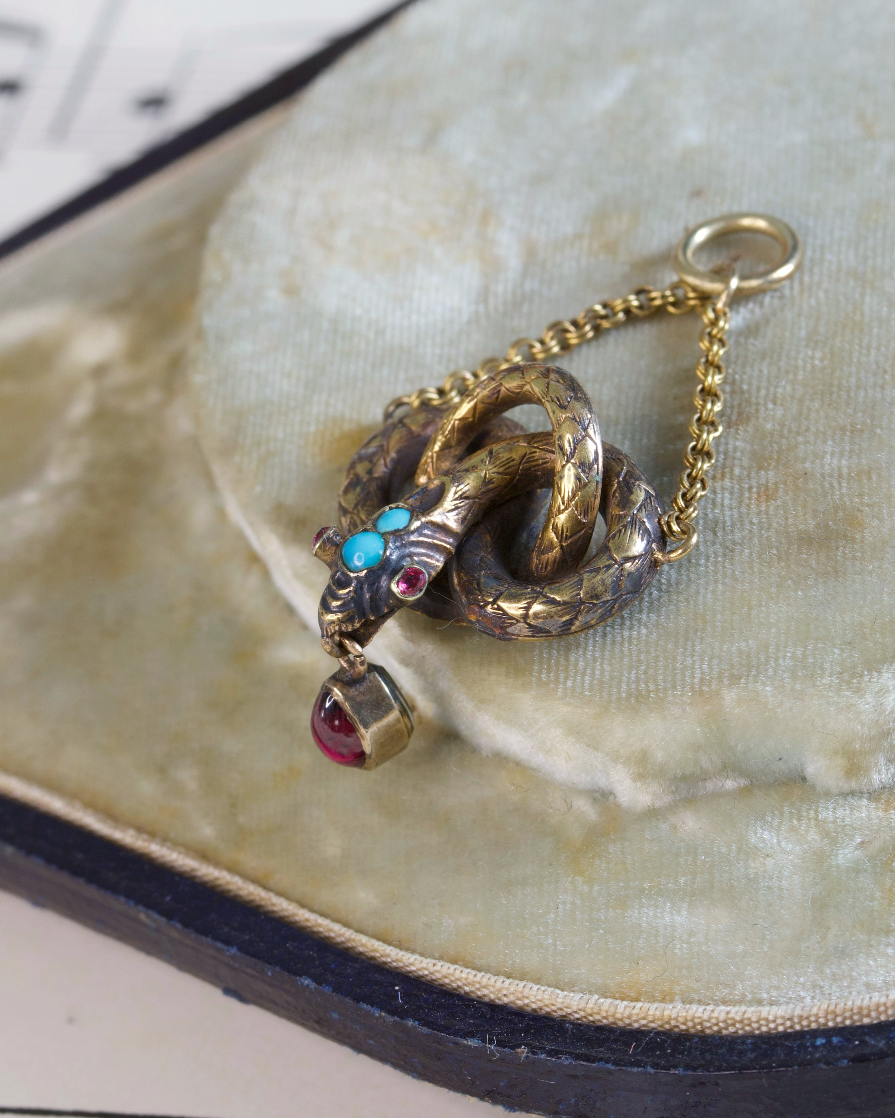 Antique Victorian Snake Pendant With Secret Locket Compartment