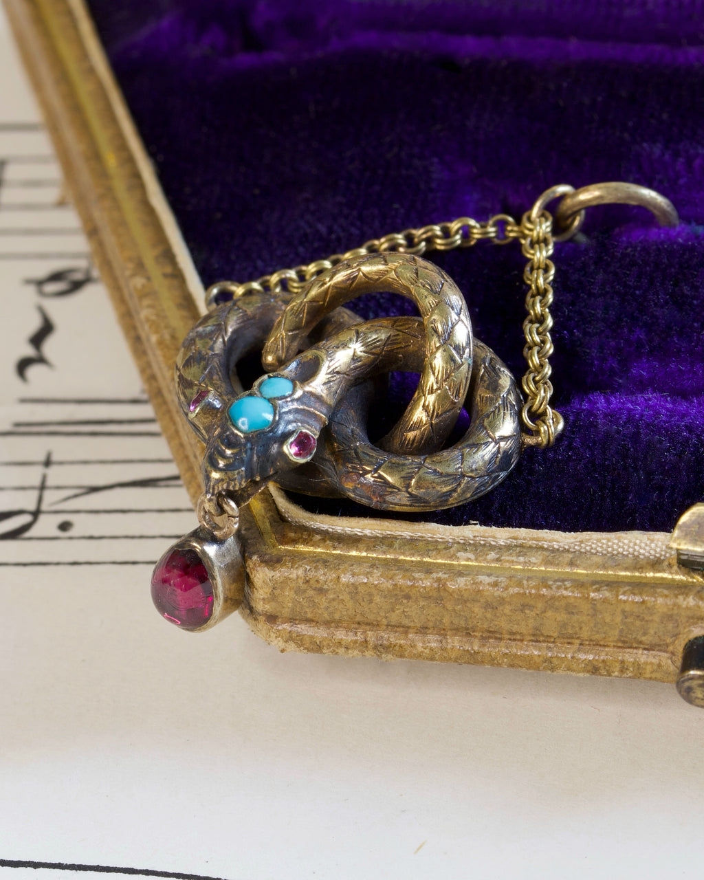 Antique Victorian Snake Pendant With Secret Locket Compartment