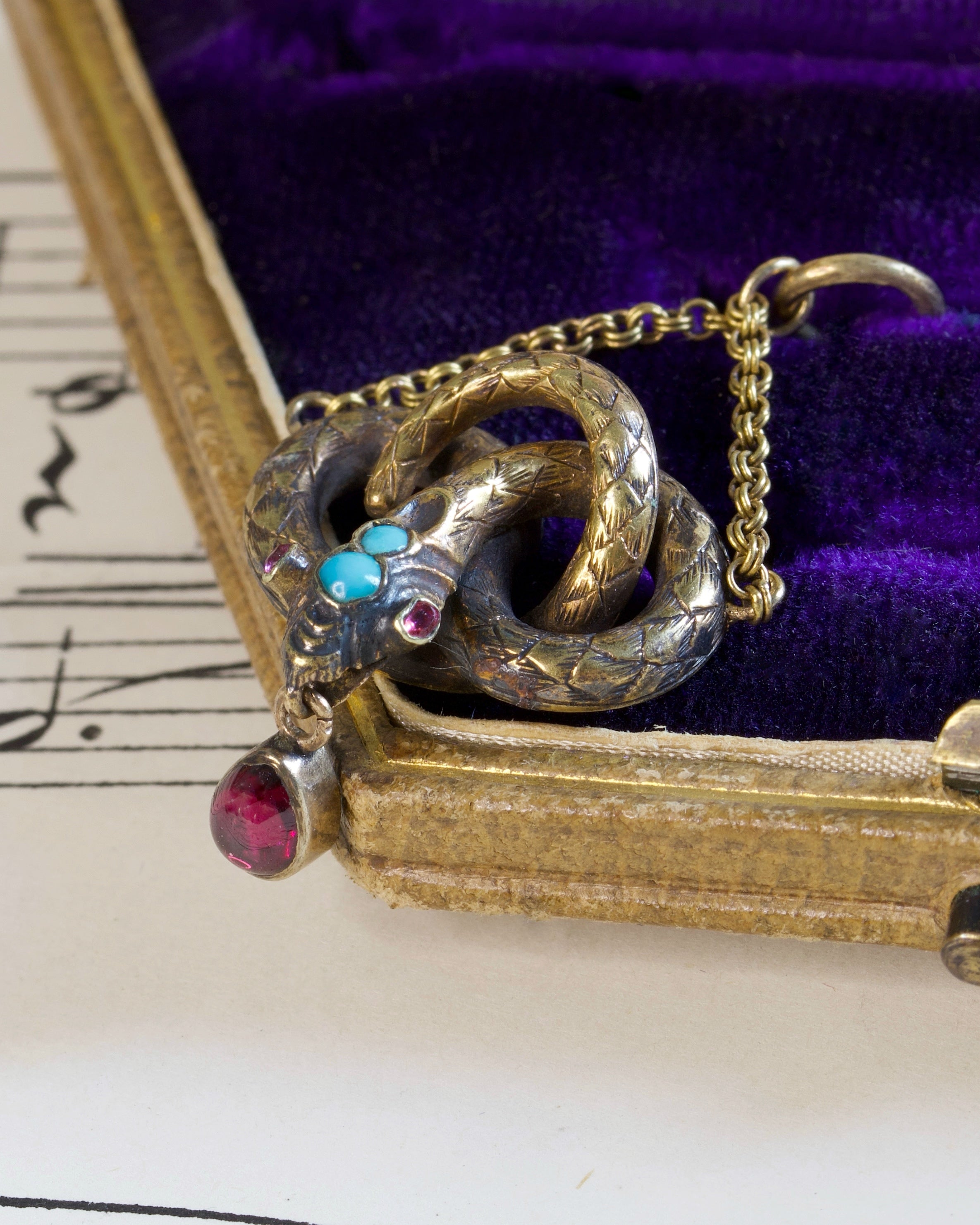 Antique Victorian Snake Pendant With Secret Locket Compartment