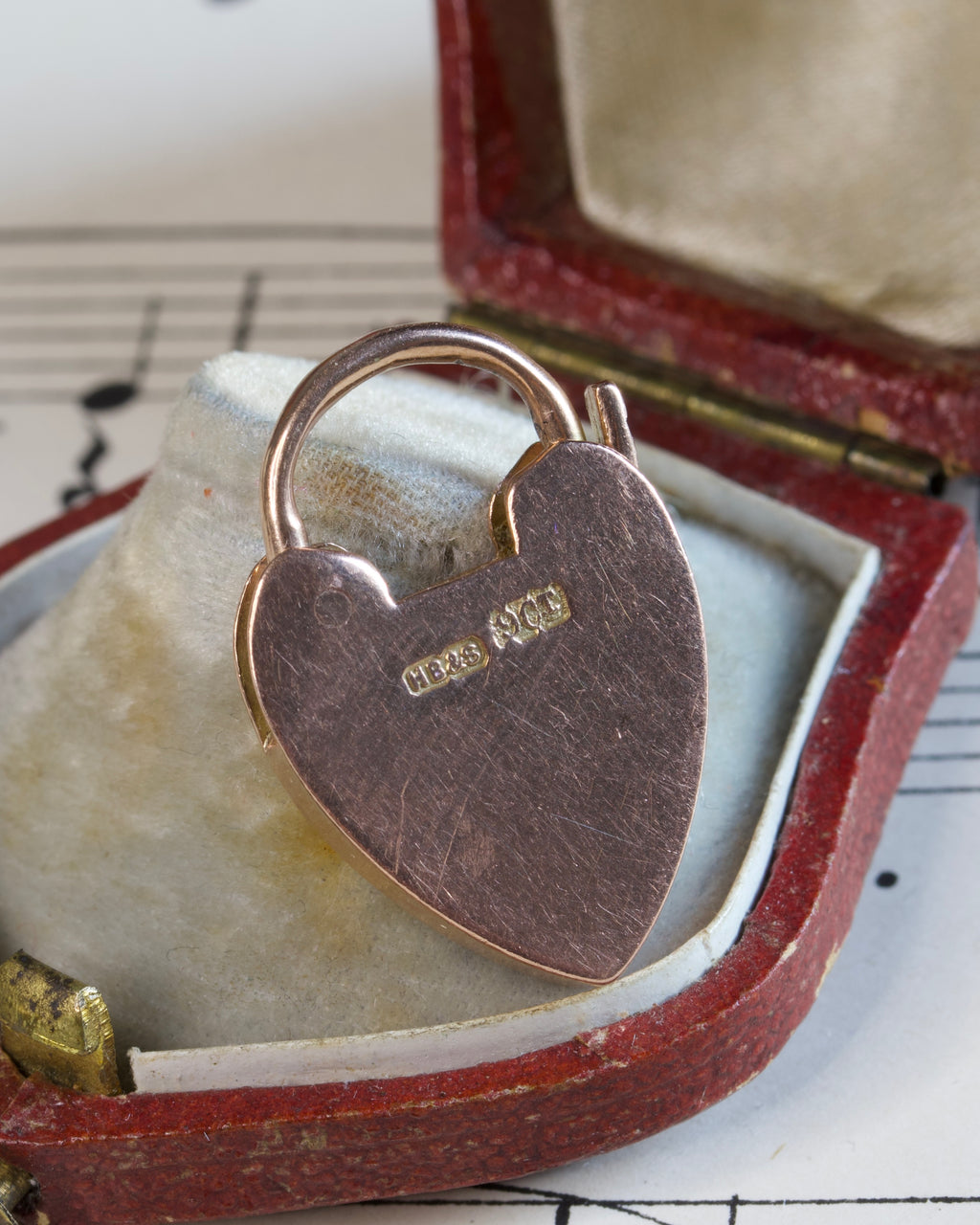 Victorian Engraved Heart Padlock Charm