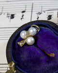Tiny Clover Charm with Pearls and Rose Cut Diamonds