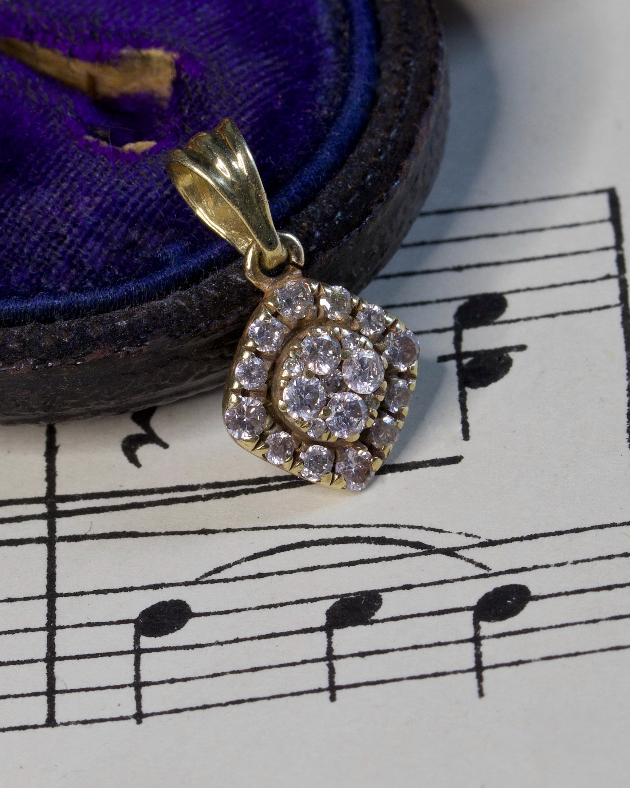 Vintage Diamond-Encrusted Gold Charm