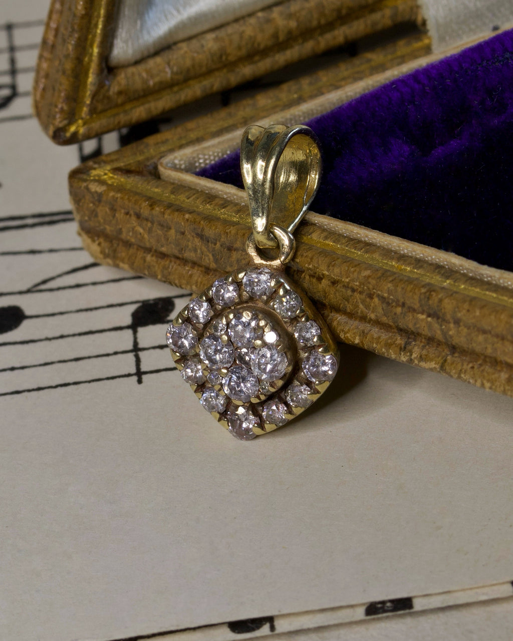Vintage Diamond-Encrusted Gold Charm