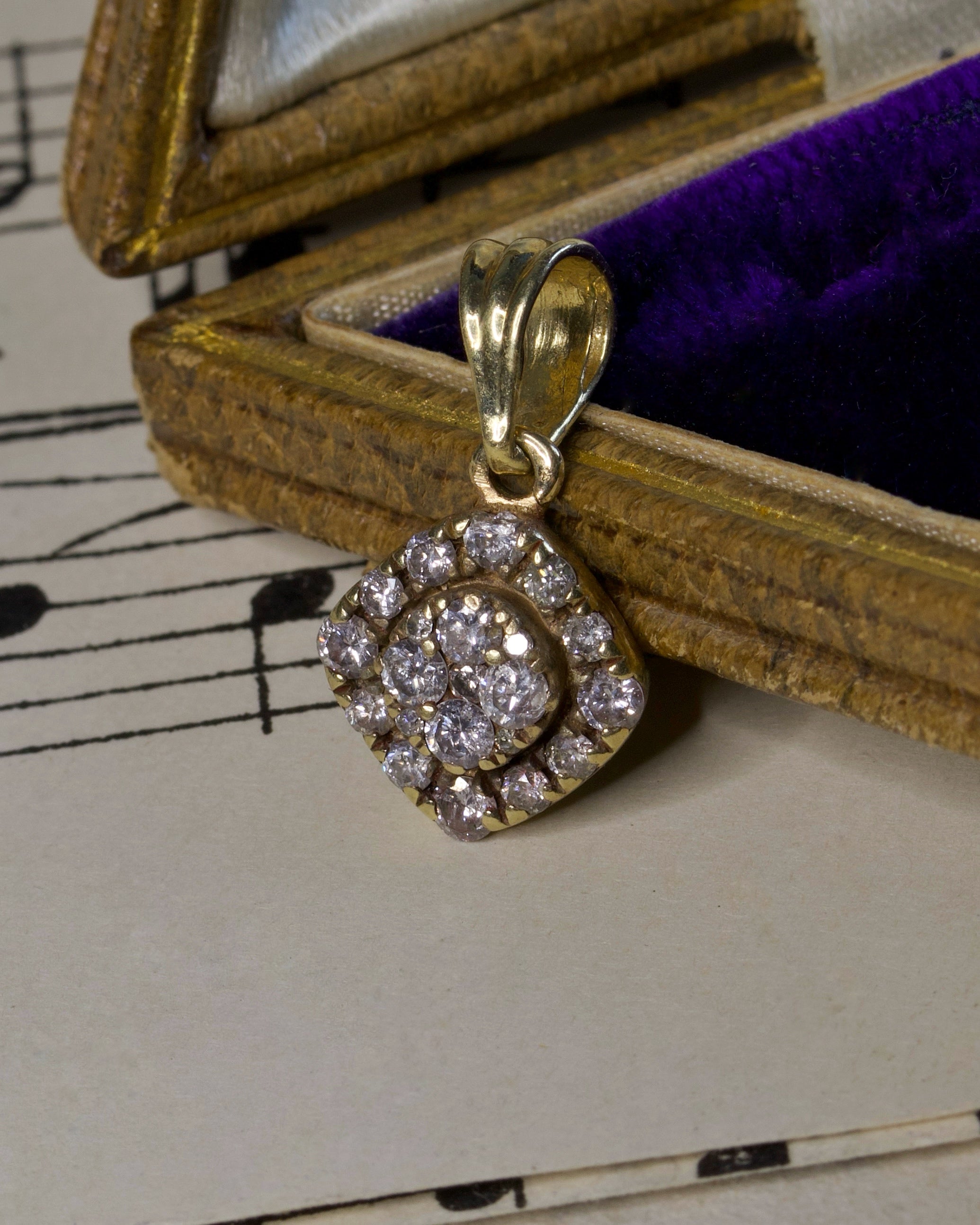 Vintage Diamond-Encrusted Gold Charm