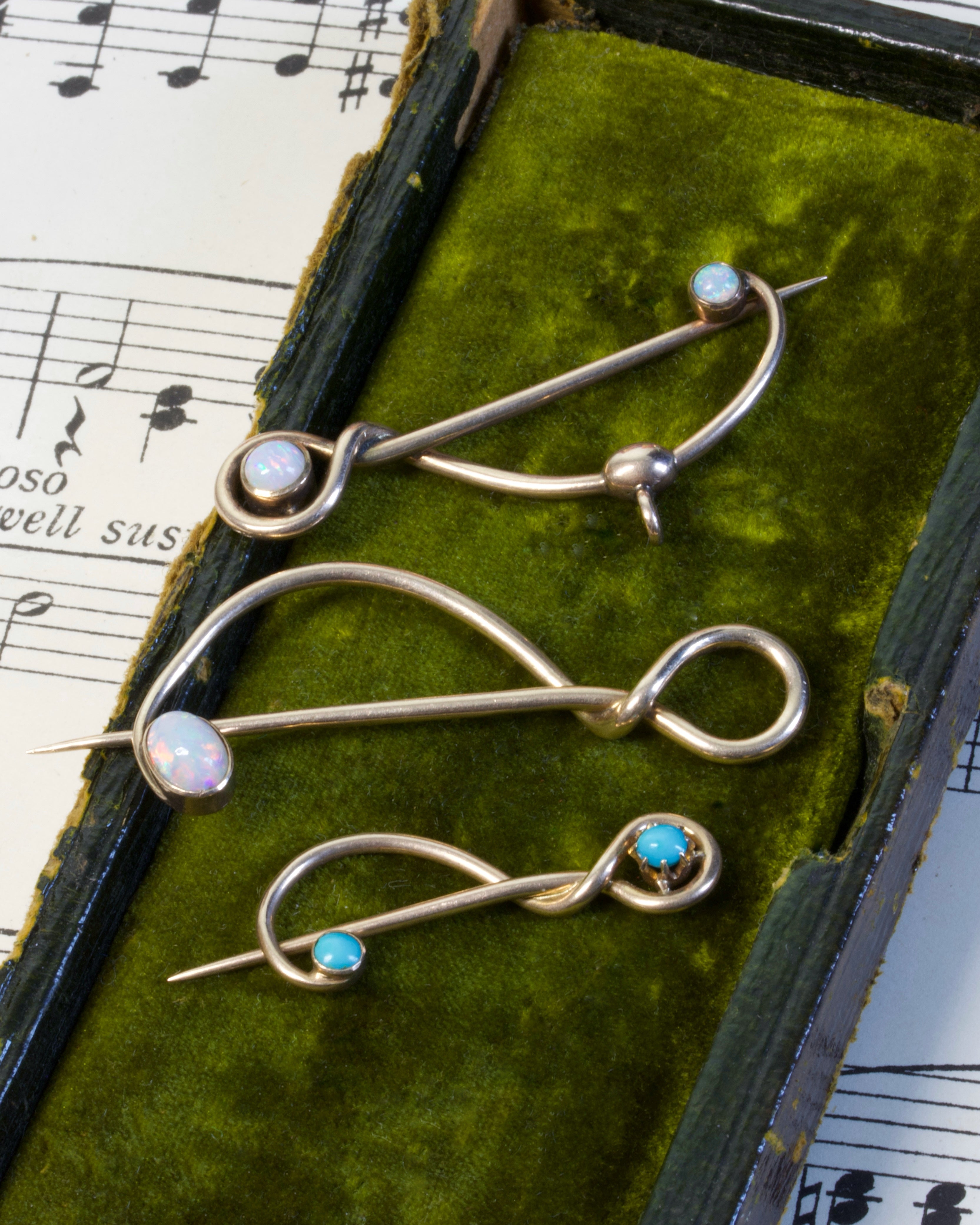 Antique Small Double Opal Murrle Bennett Pin Extender