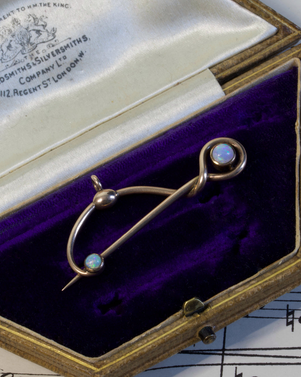 Antique Small Double Opal Murrle Bennett Pin Extender