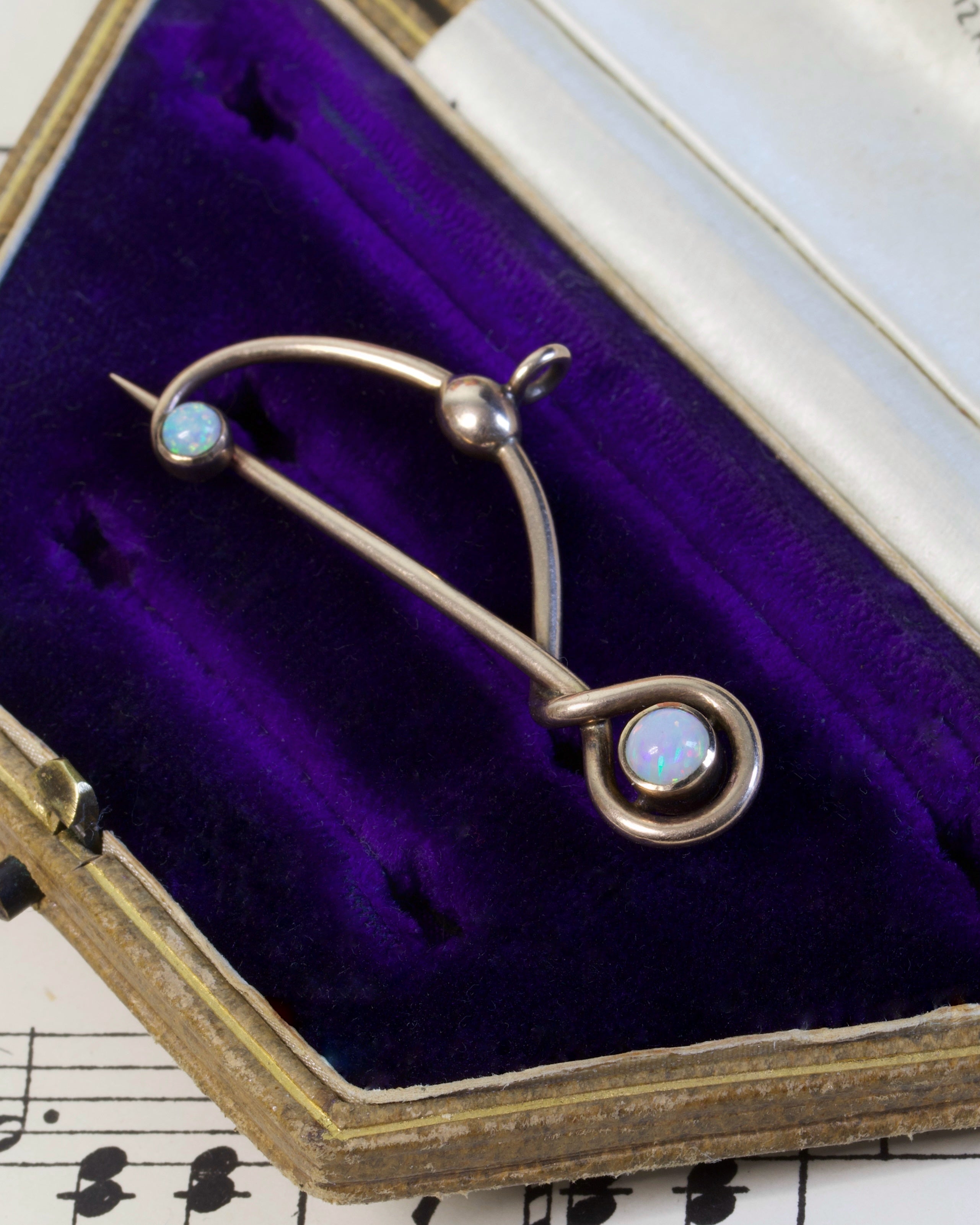 Antique Small Double Opal Murrle Bennett Pin Extender