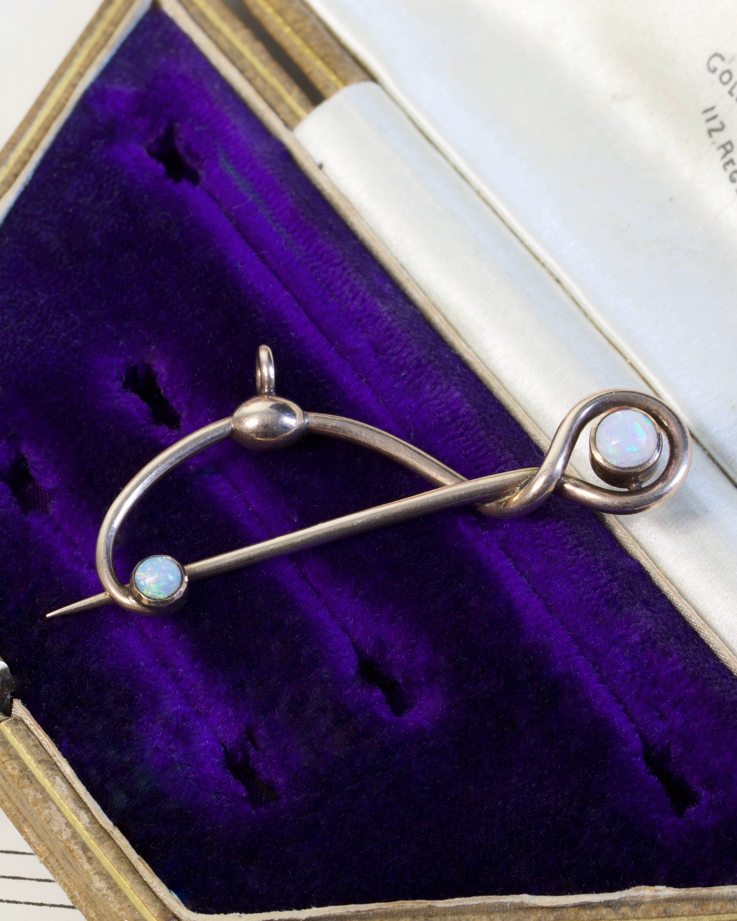 Antique Small Double Opal Murrle Bennett Pin Extender
