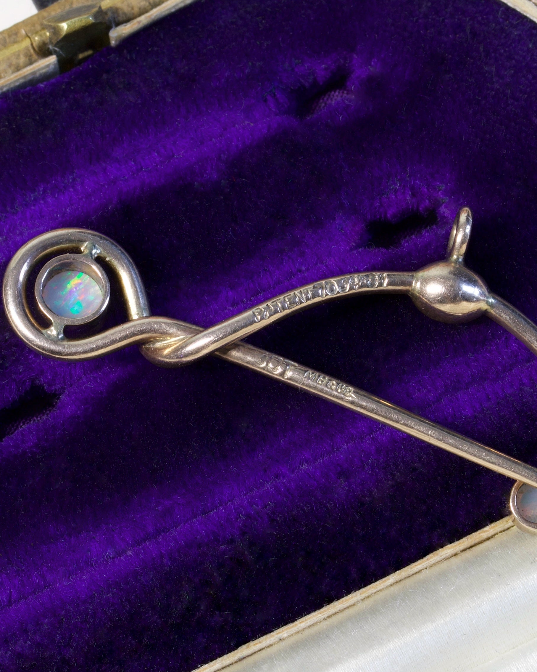 Antique Small Double Opal Murrle Bennett Pin Extender